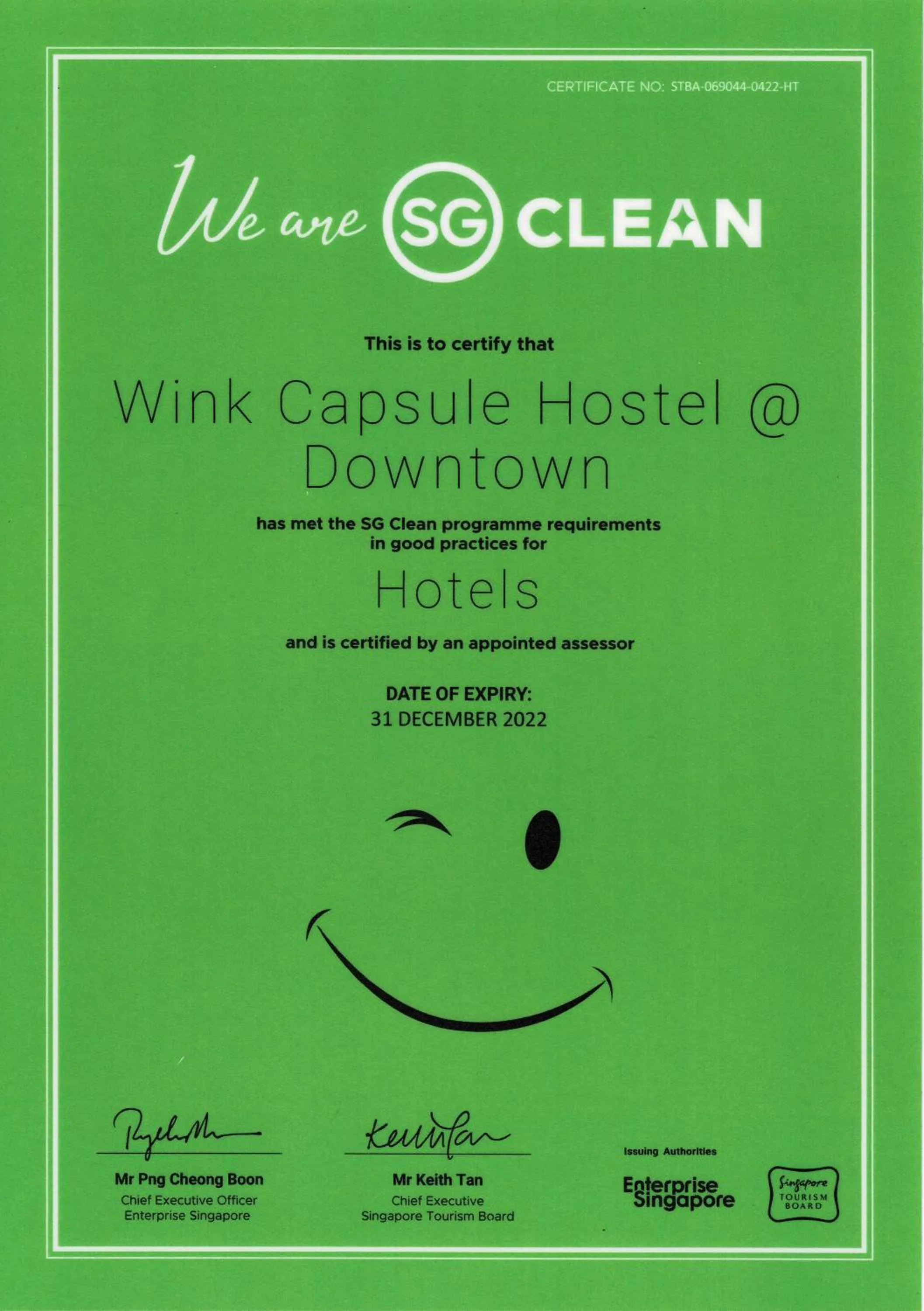 Certificate/Award in Wink at McCallum Street