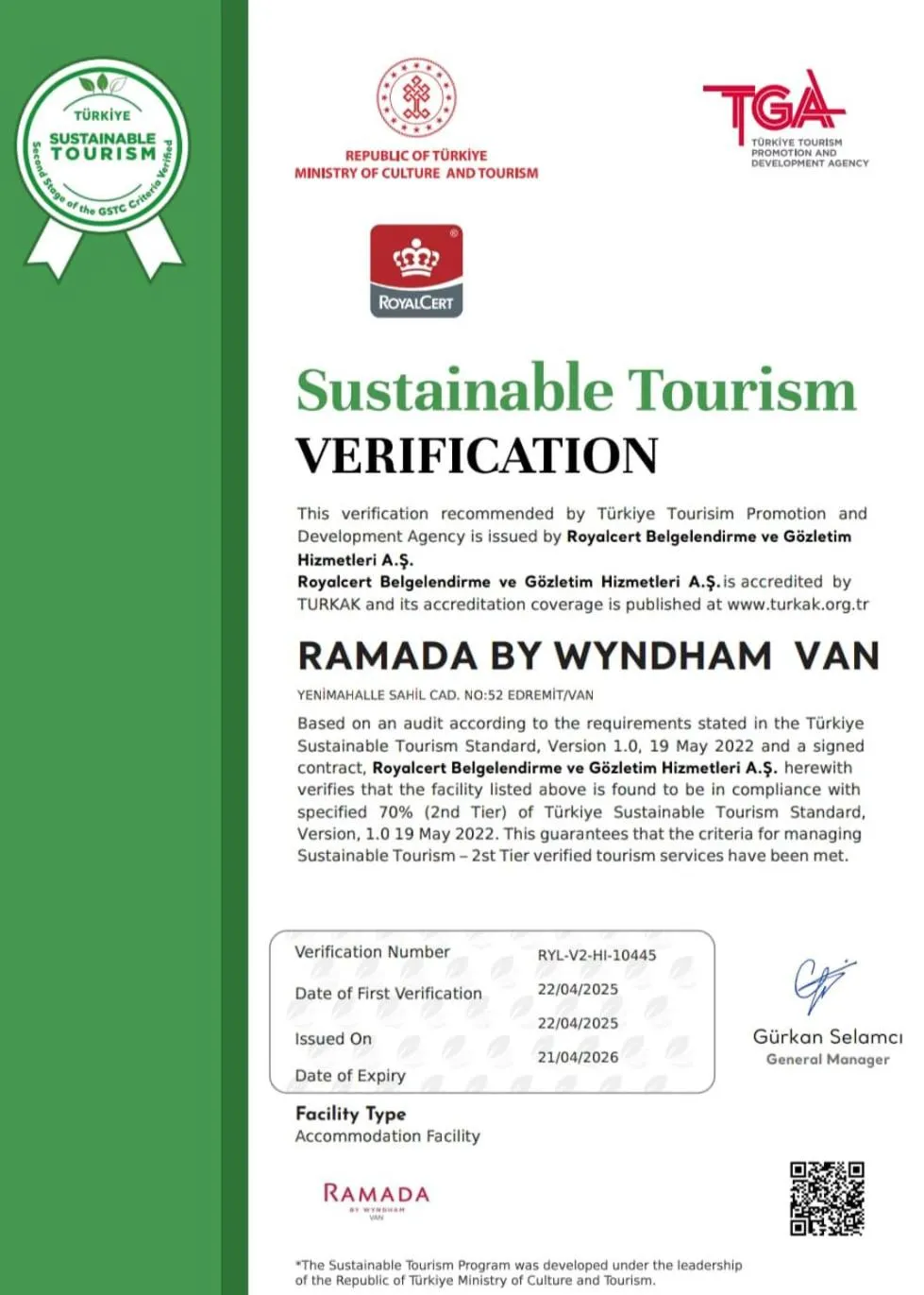 Logo/Certificate/Sign in Ramada by Wyndham Van