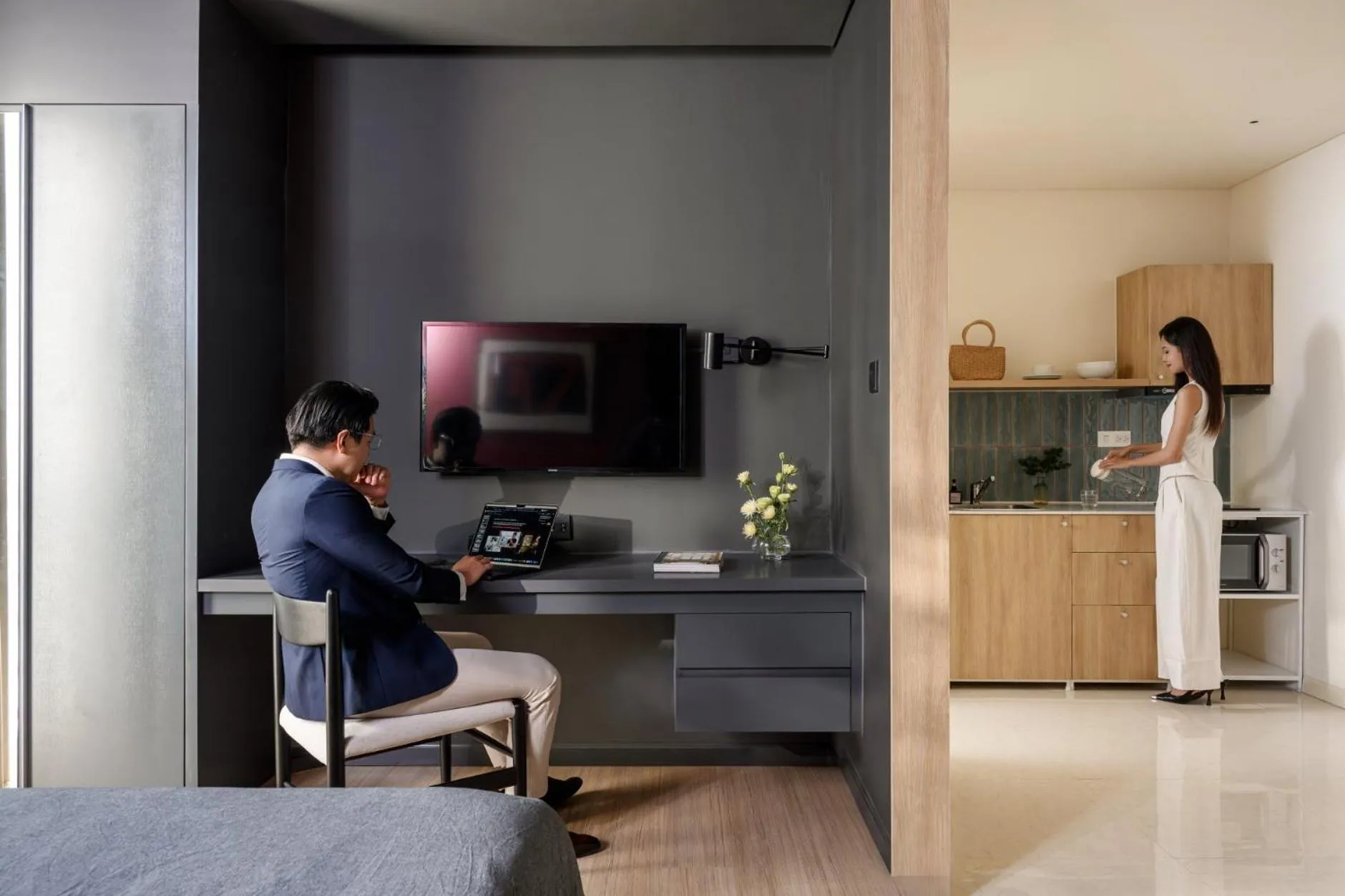 Kitchen or kitchenette in Express by M Village Nguyễn Bỉnh Khiêm