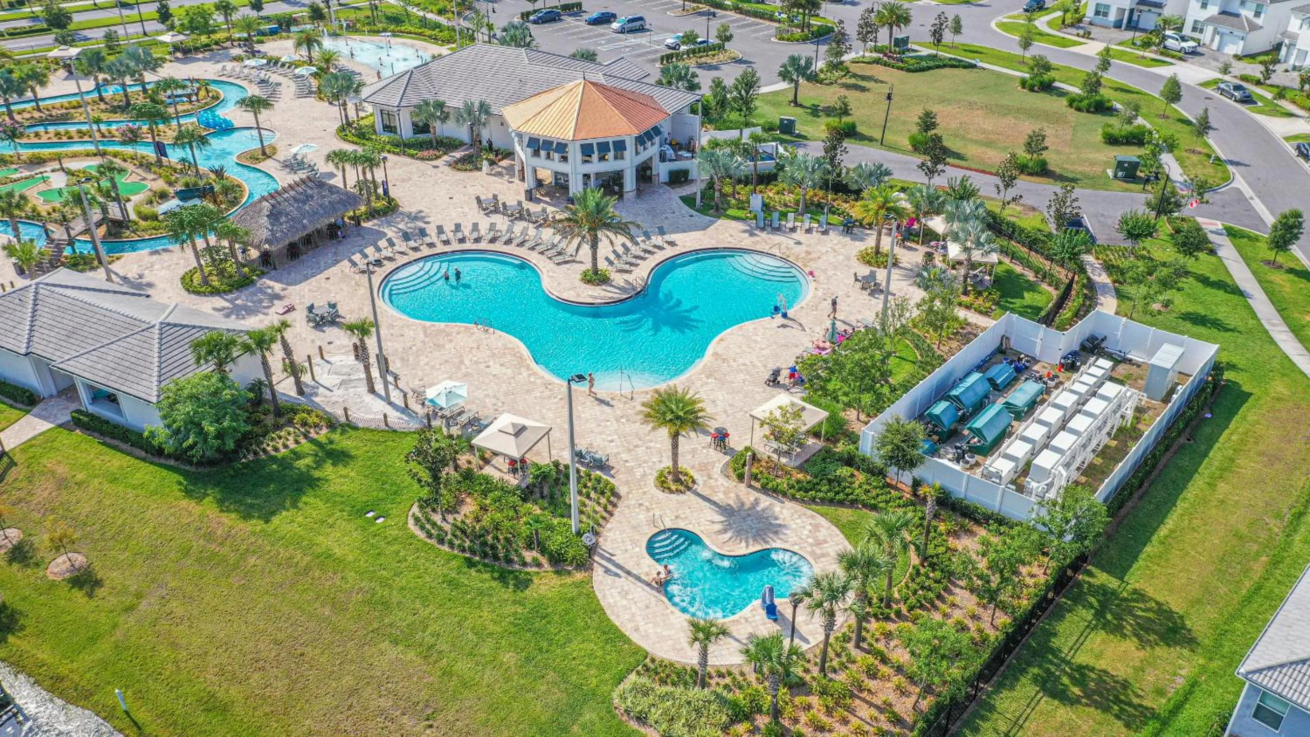 Bird's eye view in Only 5 Miles from Disney! Free Water Park! 2 Bed, 2 Bath Condo, Sleeps 8