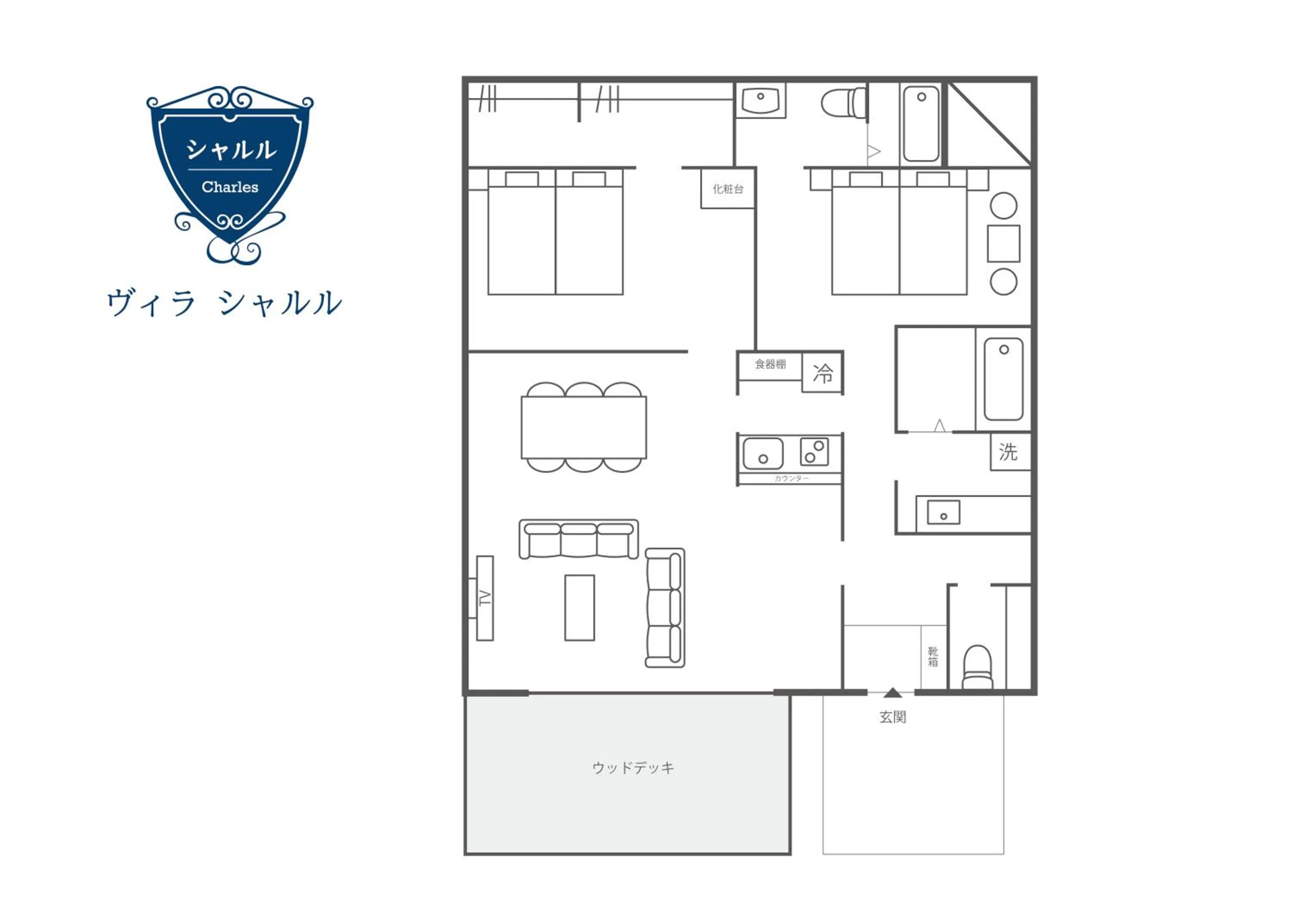 Floor plan in Miyakojima Villa Charles