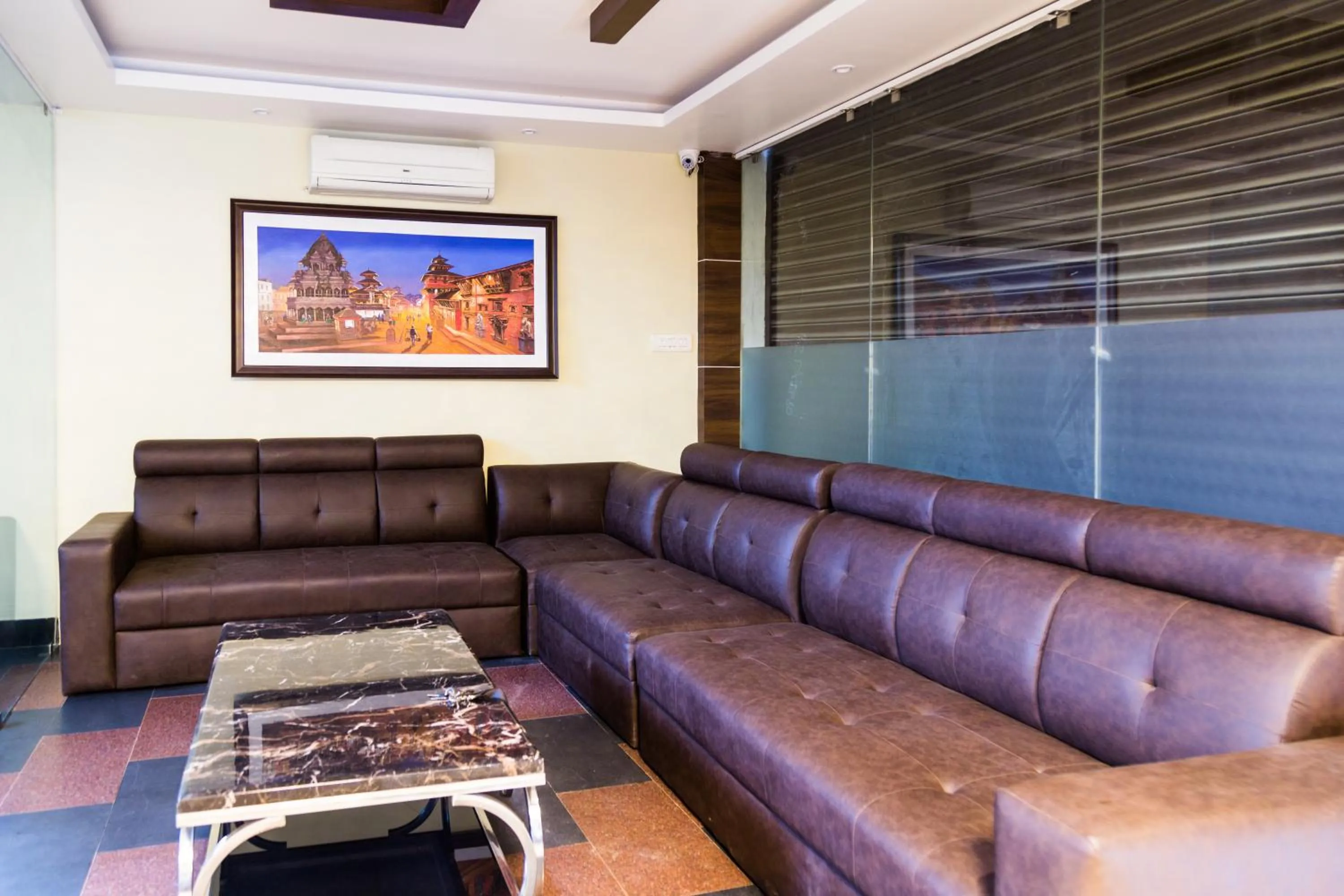 Seating area in Ganapati Airport Hotel