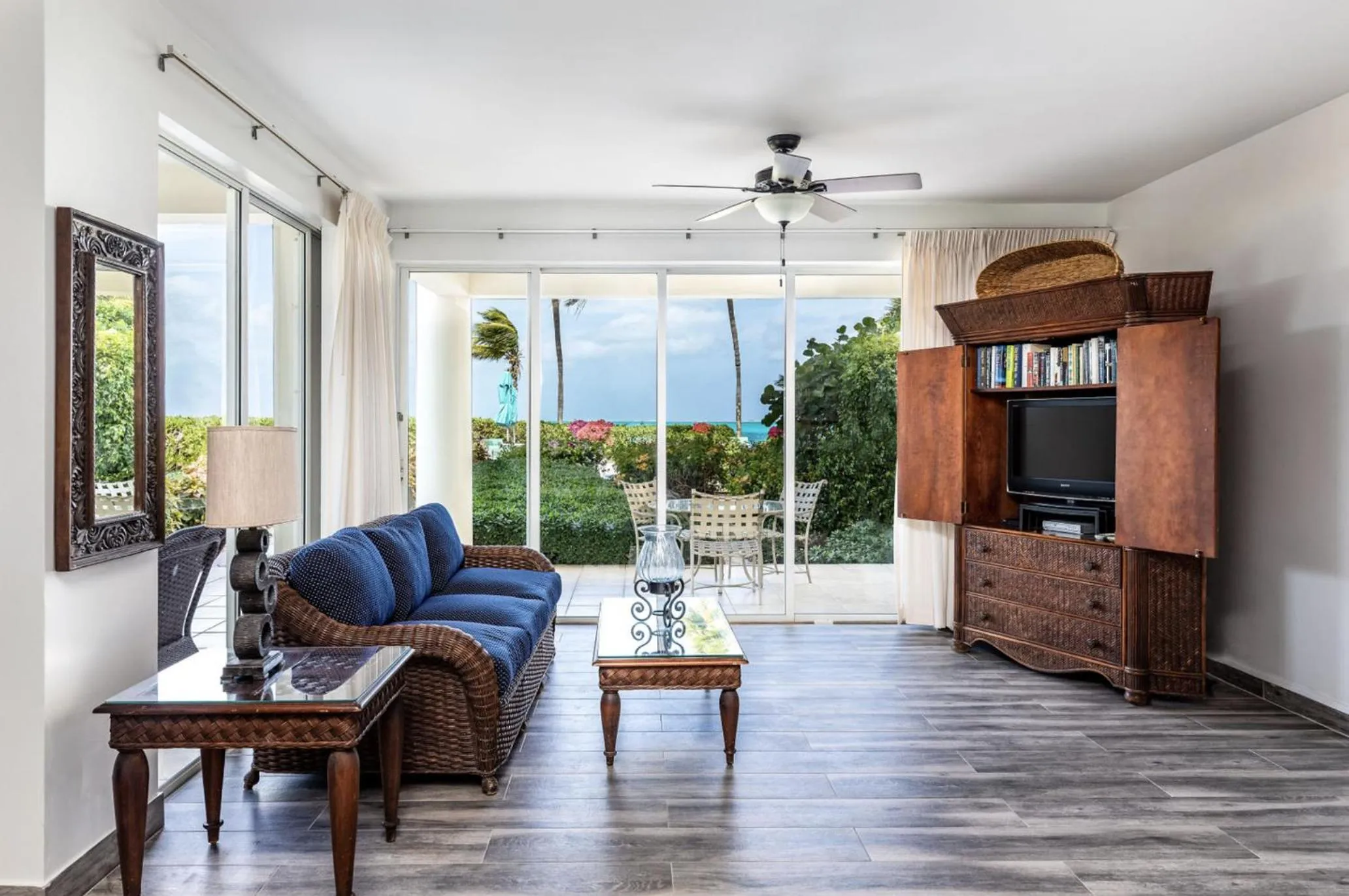 Living room in Coral Gardens on Grace Bay