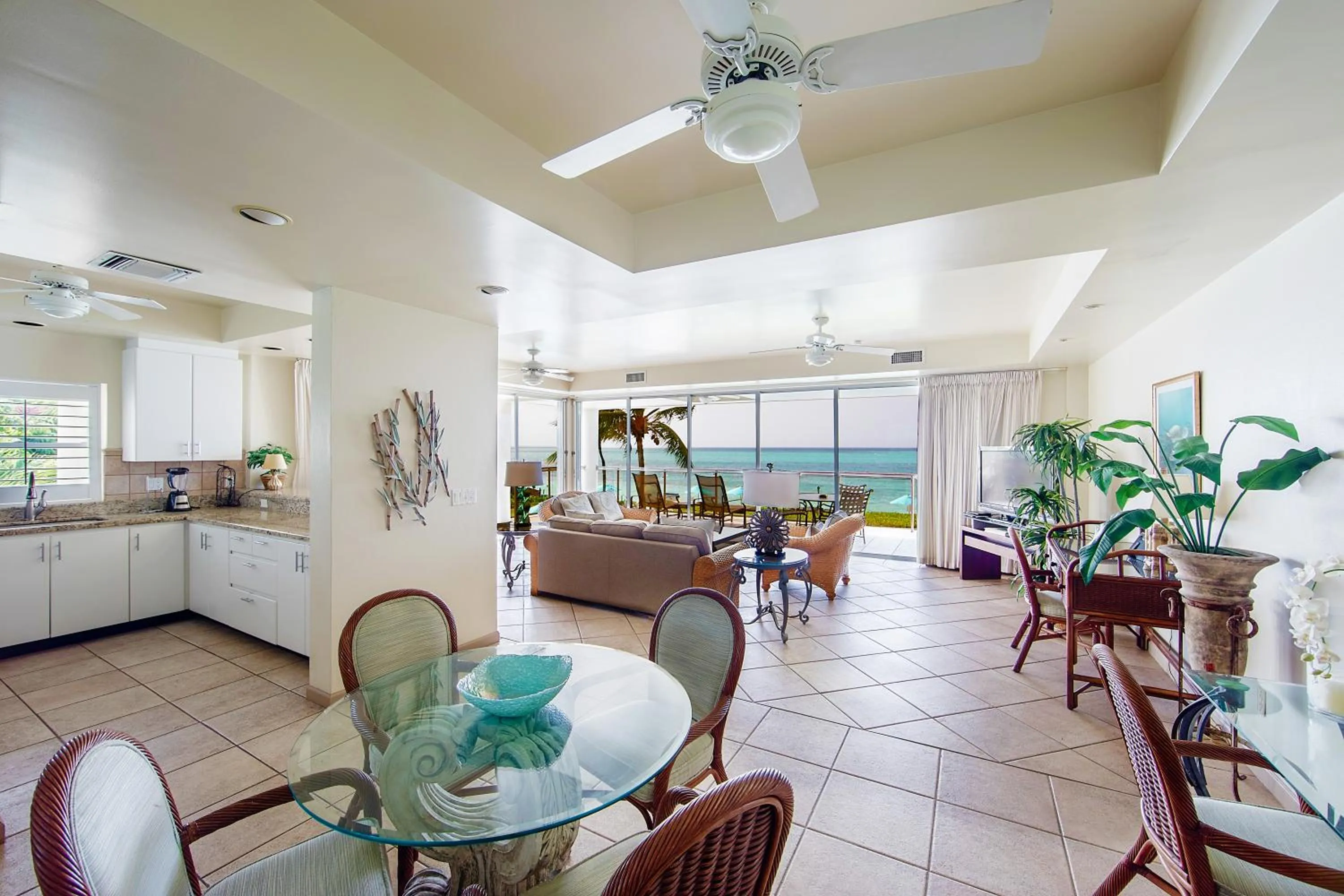 Living room in Coral Gardens on Grace Bay
