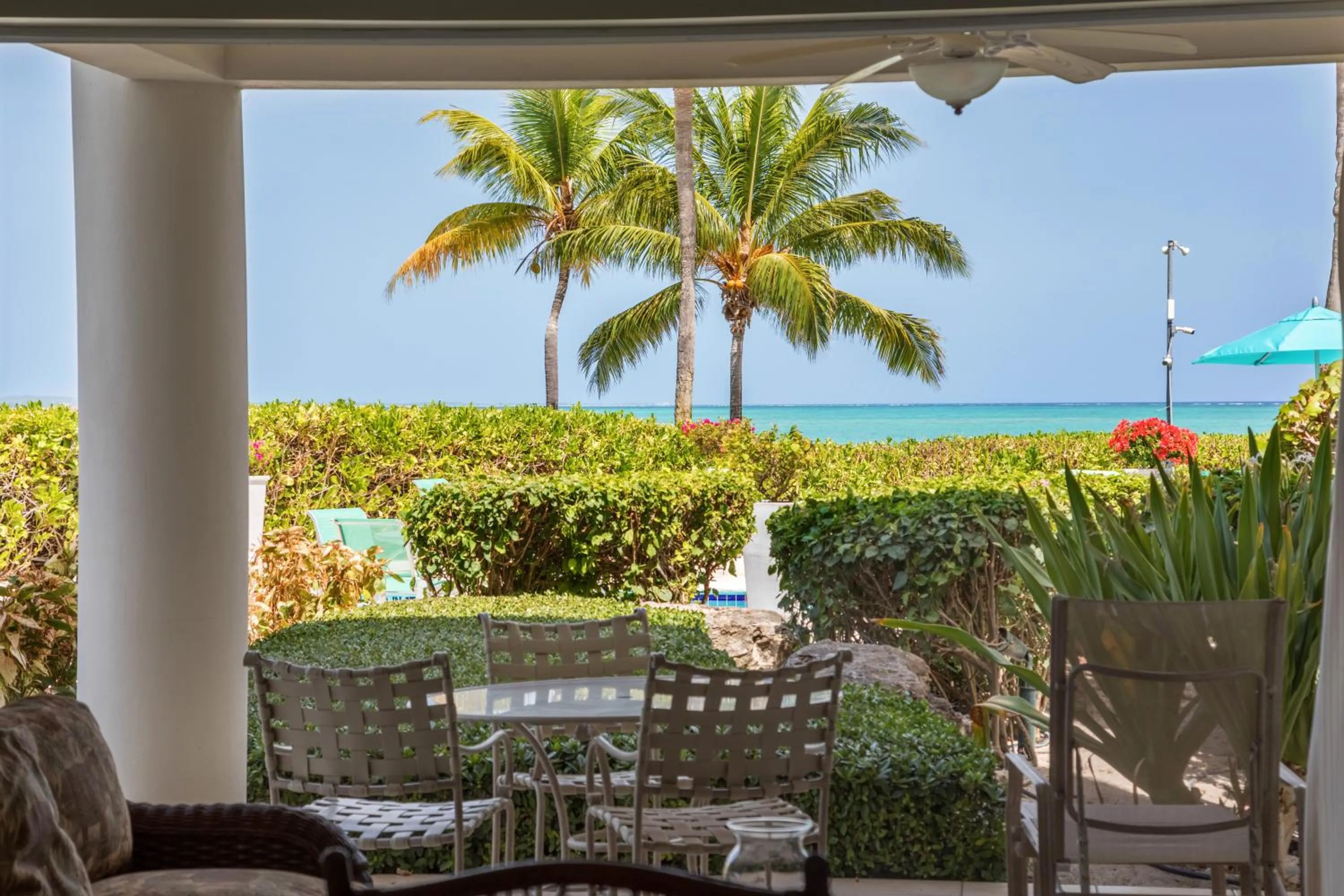 Patio in Coral Gardens on Grace Bay