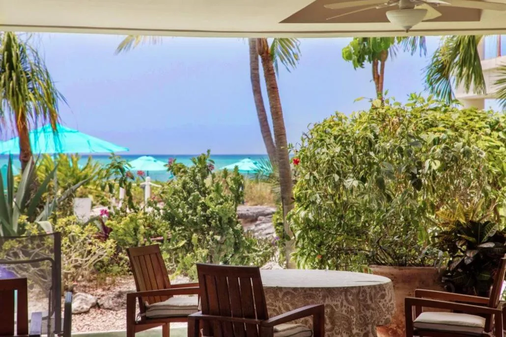 Patio in Coral Gardens on Grace Bay