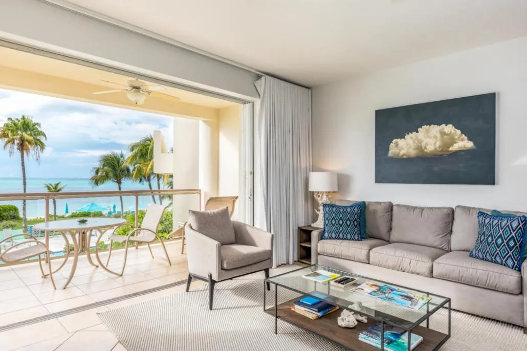 Living room in Coral Gardens on Grace Bay
