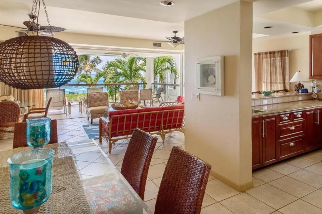 Living room in Coral Gardens on Grace Bay