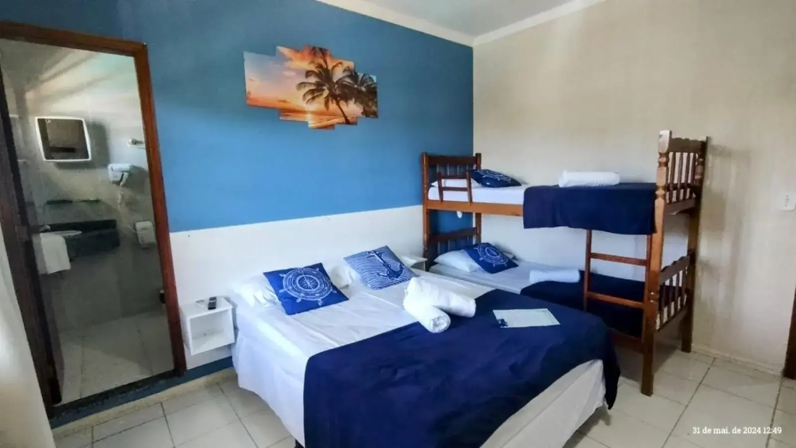 Quadruple Room with Balcony in Pousada Baía dos Corais Quadruple Room with Balcony in Pousada Baía dos Corais