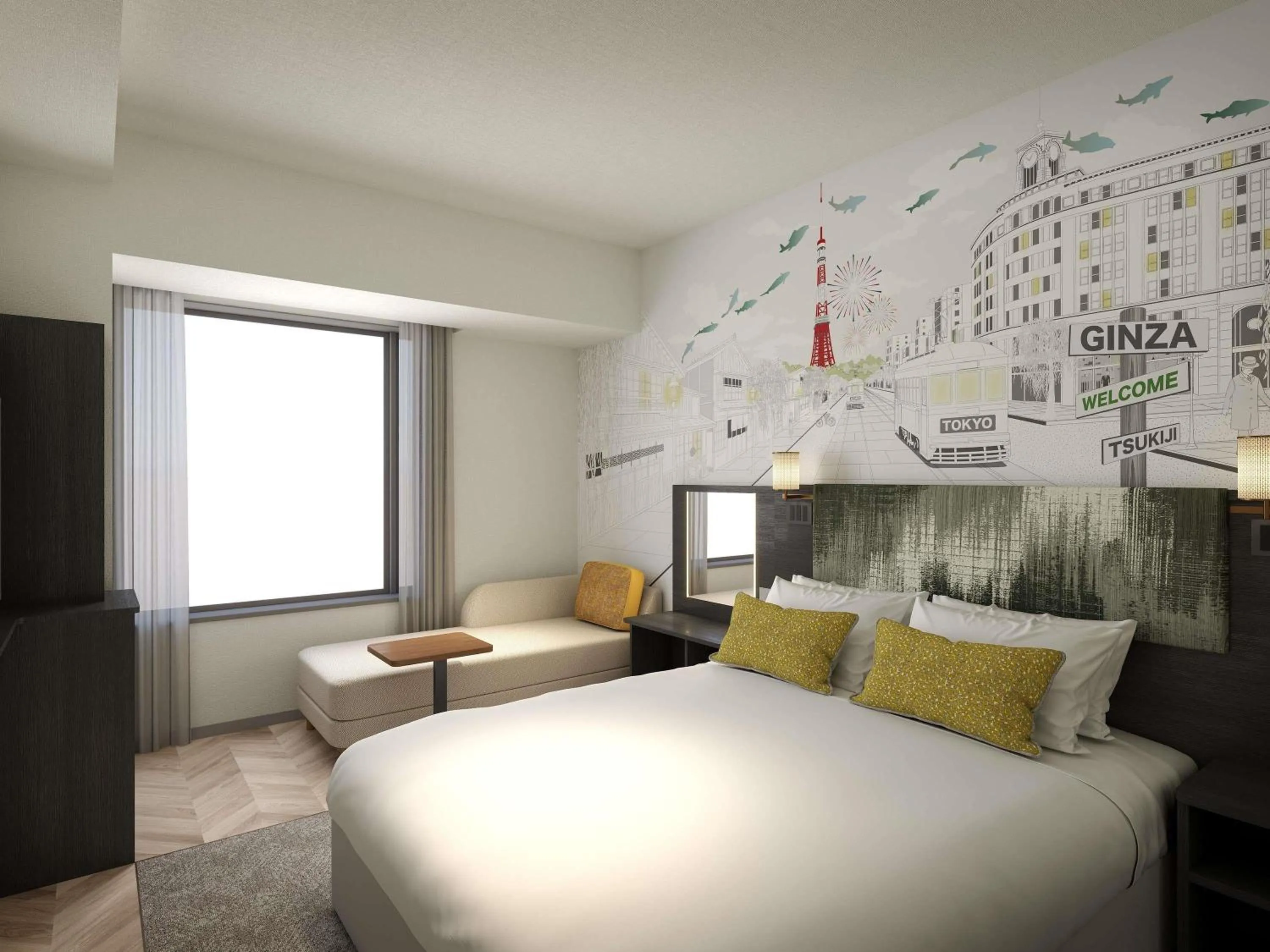 Bedroom, Bed in ibis Styles Tokyo Ginza East