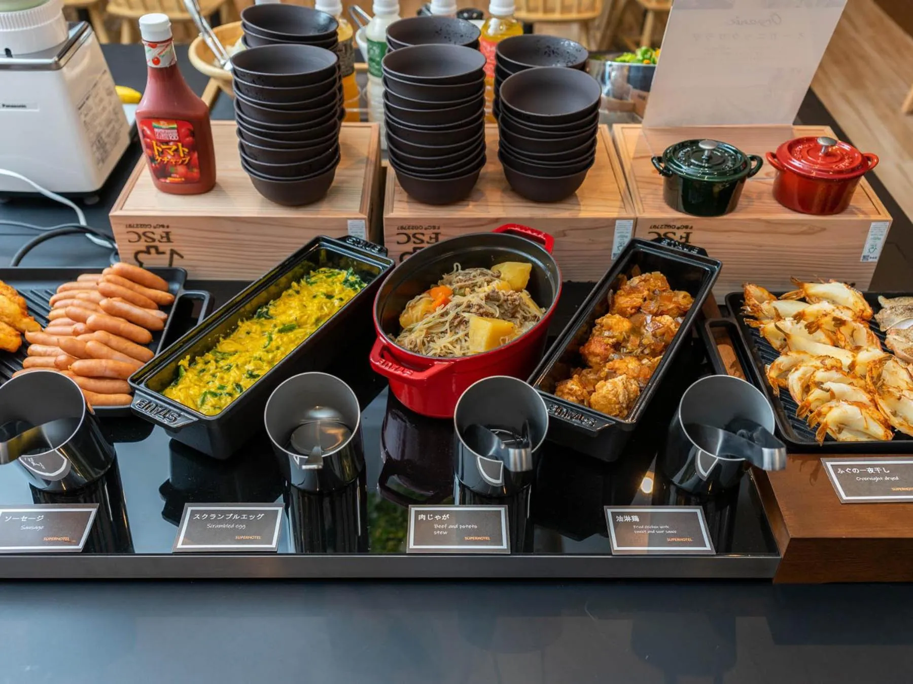 Buffet breakfast in Super Hotel Premier Shimonoseki