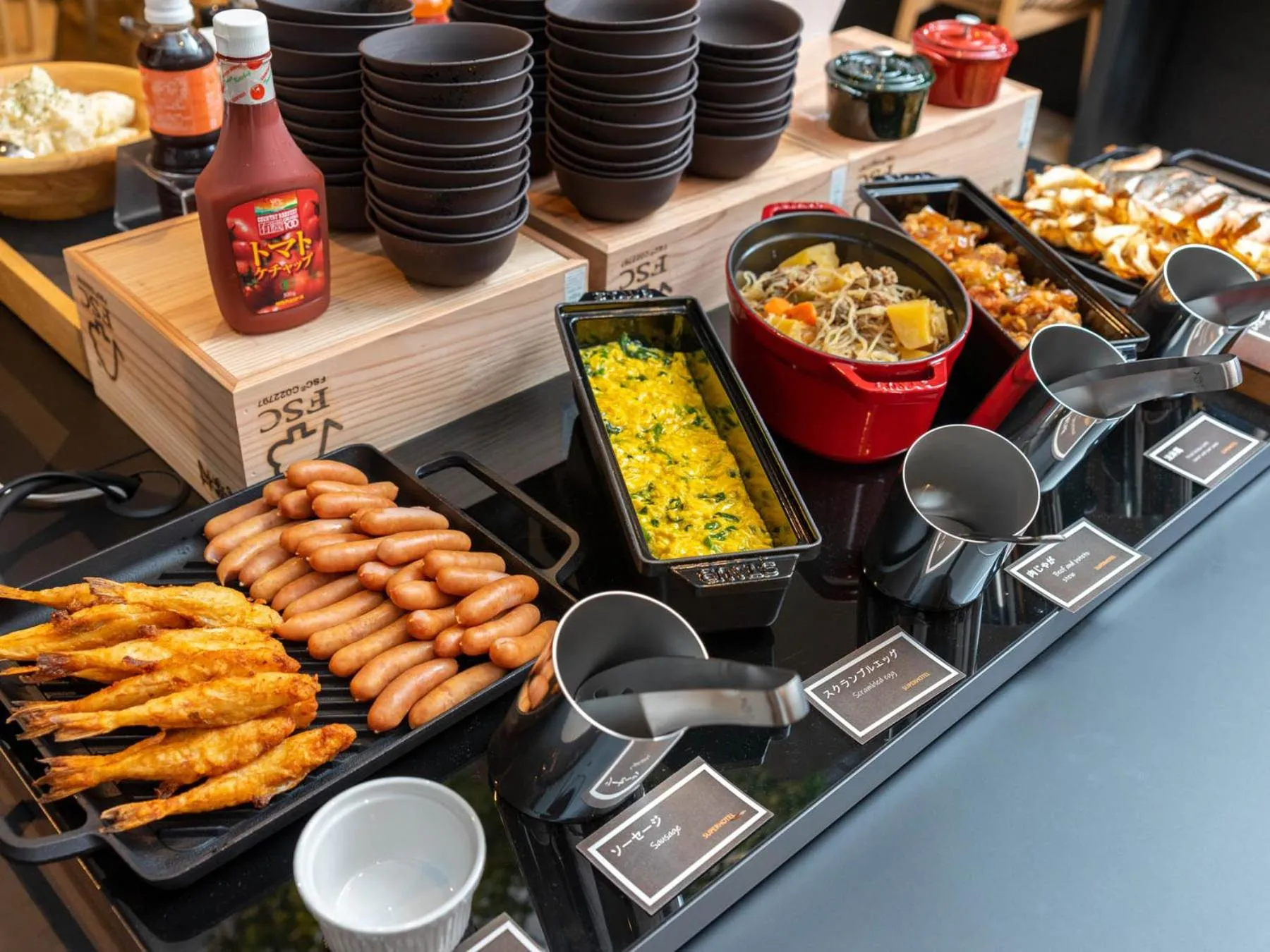 Buffet breakfast in Super Hotel Premier Shimonoseki