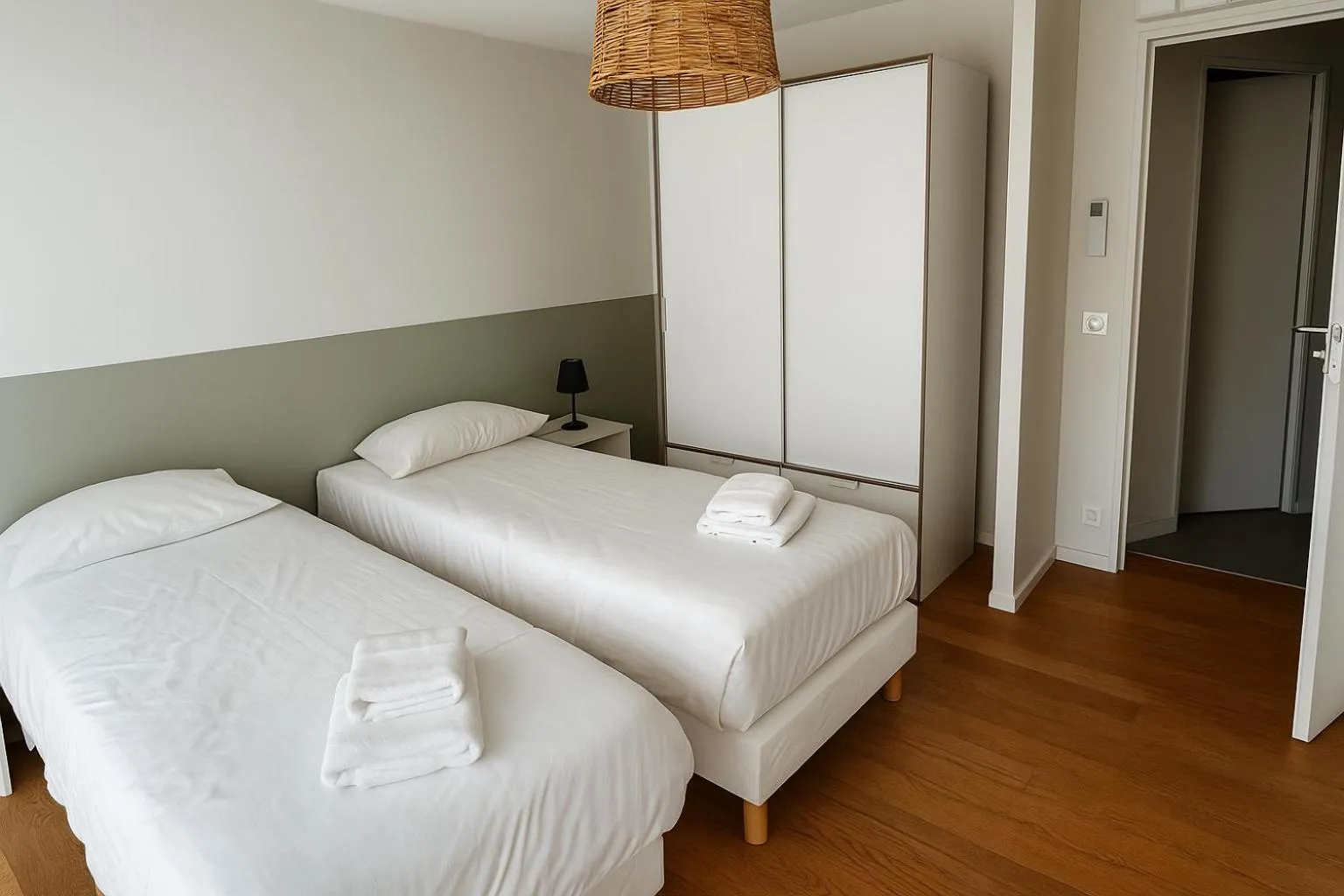 Bed in Hotel Logis Lacotel