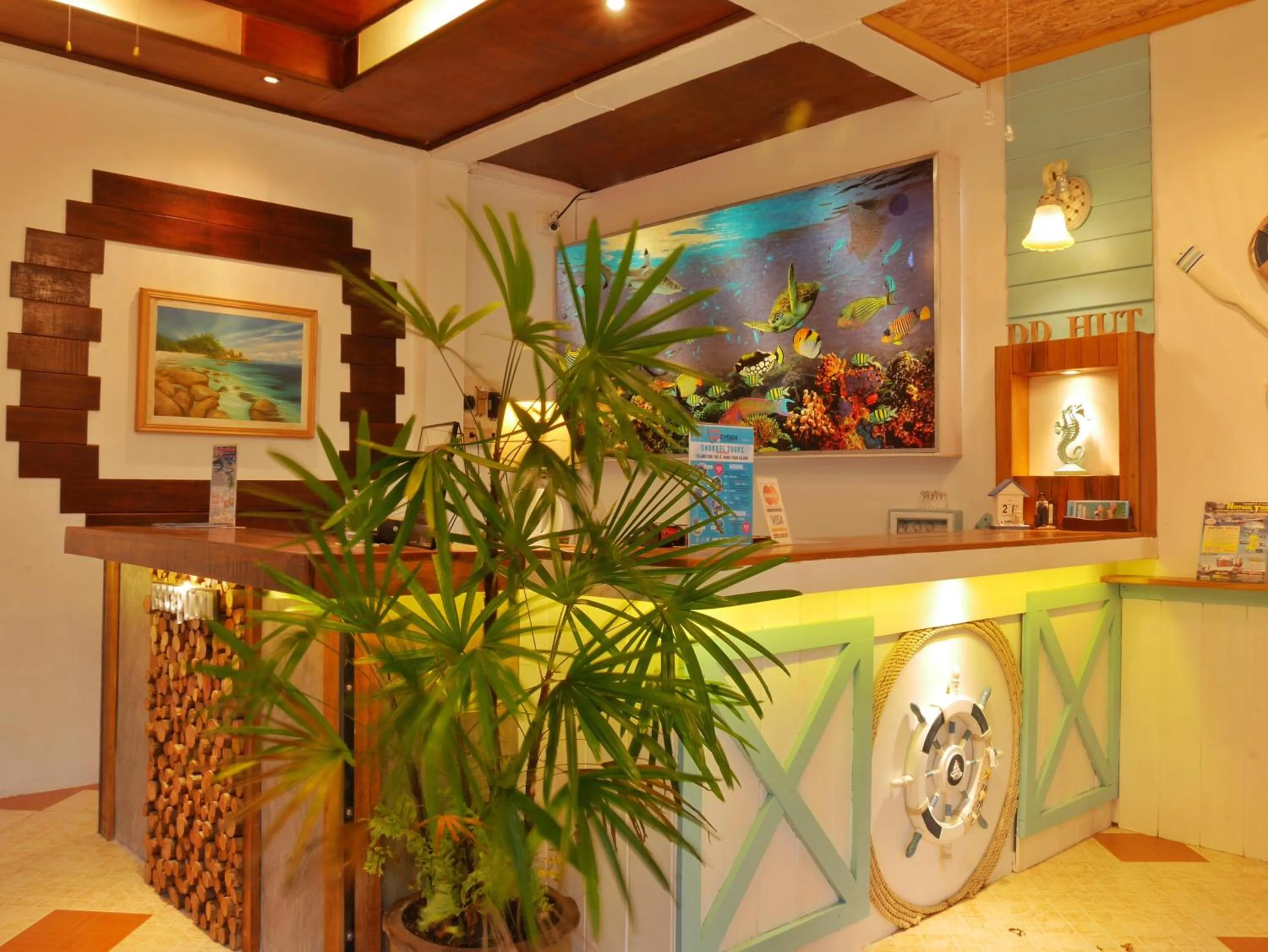 Lobby or reception in DD Hut Koh Tao