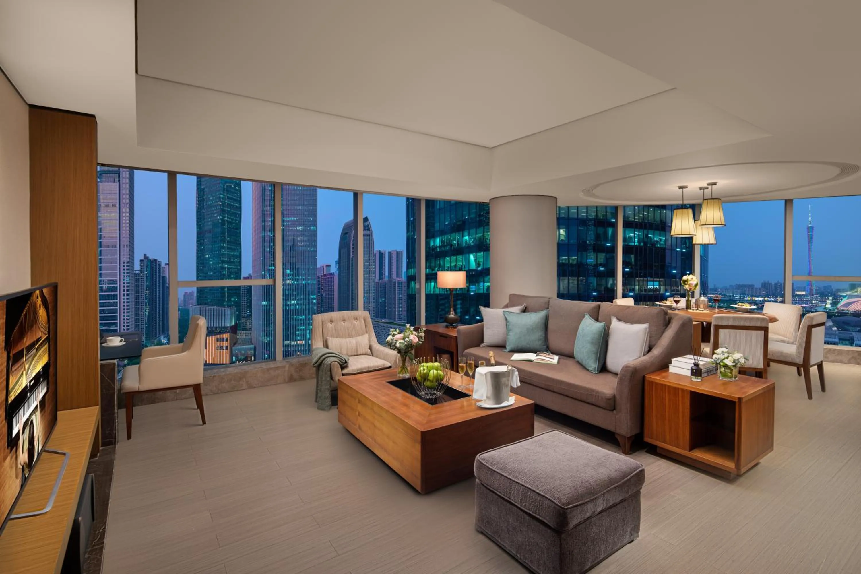 Living room in Ascott IFC Guangzhou - Free Shuttle Bus For Canton Fair
