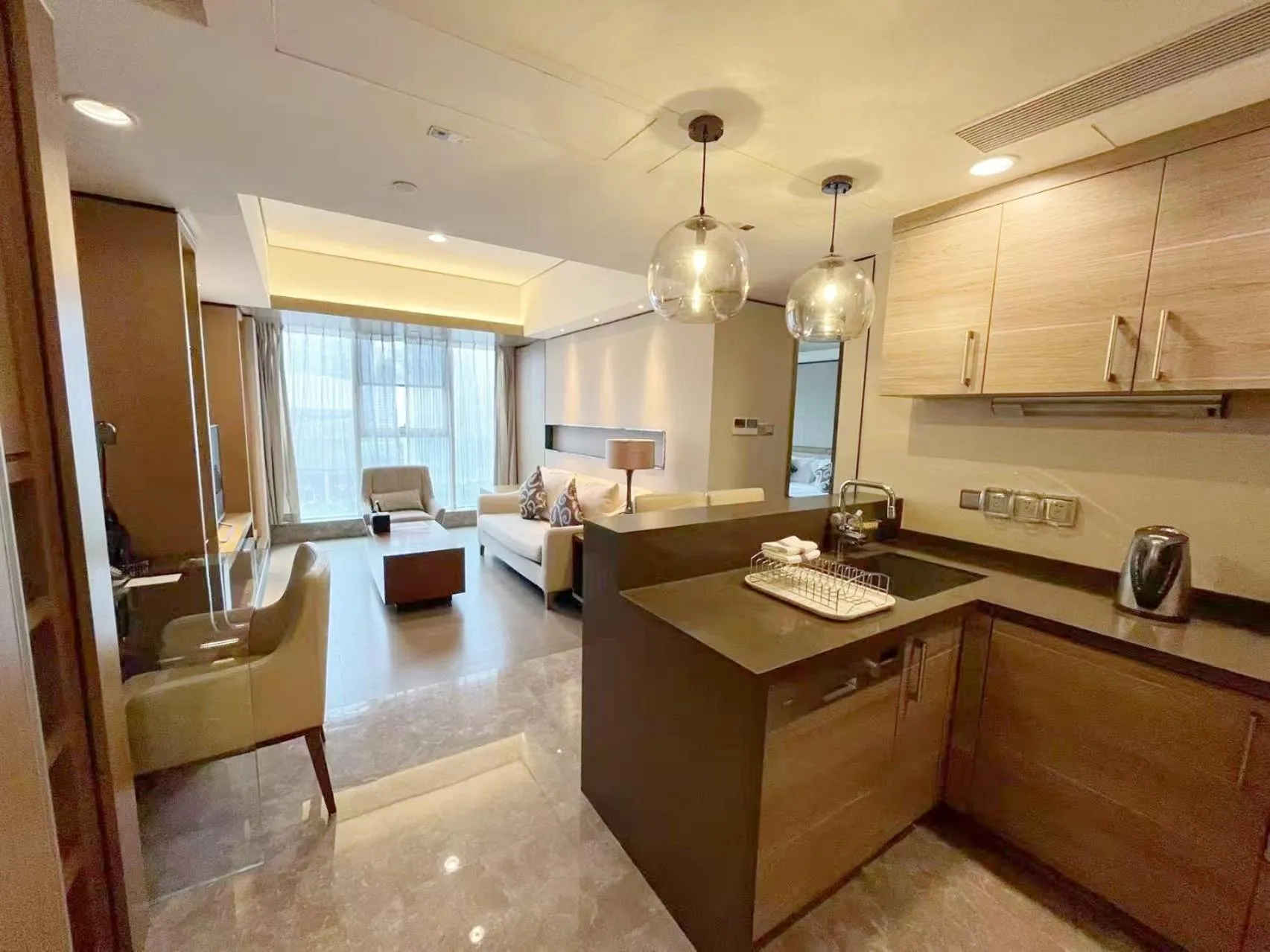 Kitchen or kitchenette in Ascott IFC Guangzhou - Free Shuttle Bus For Canton Fair