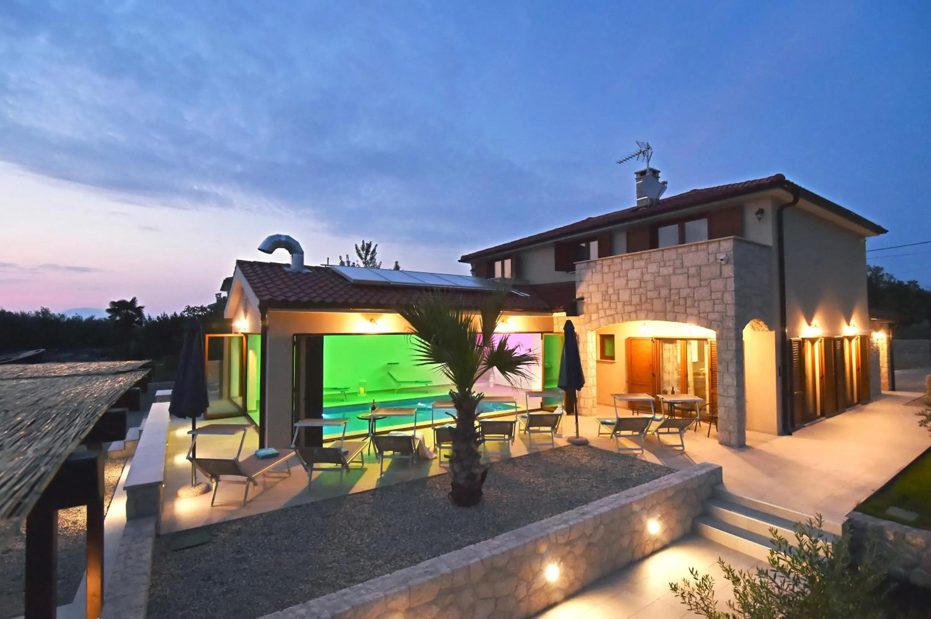 Property building in Villa Muskatel KRK -with heated covered pool