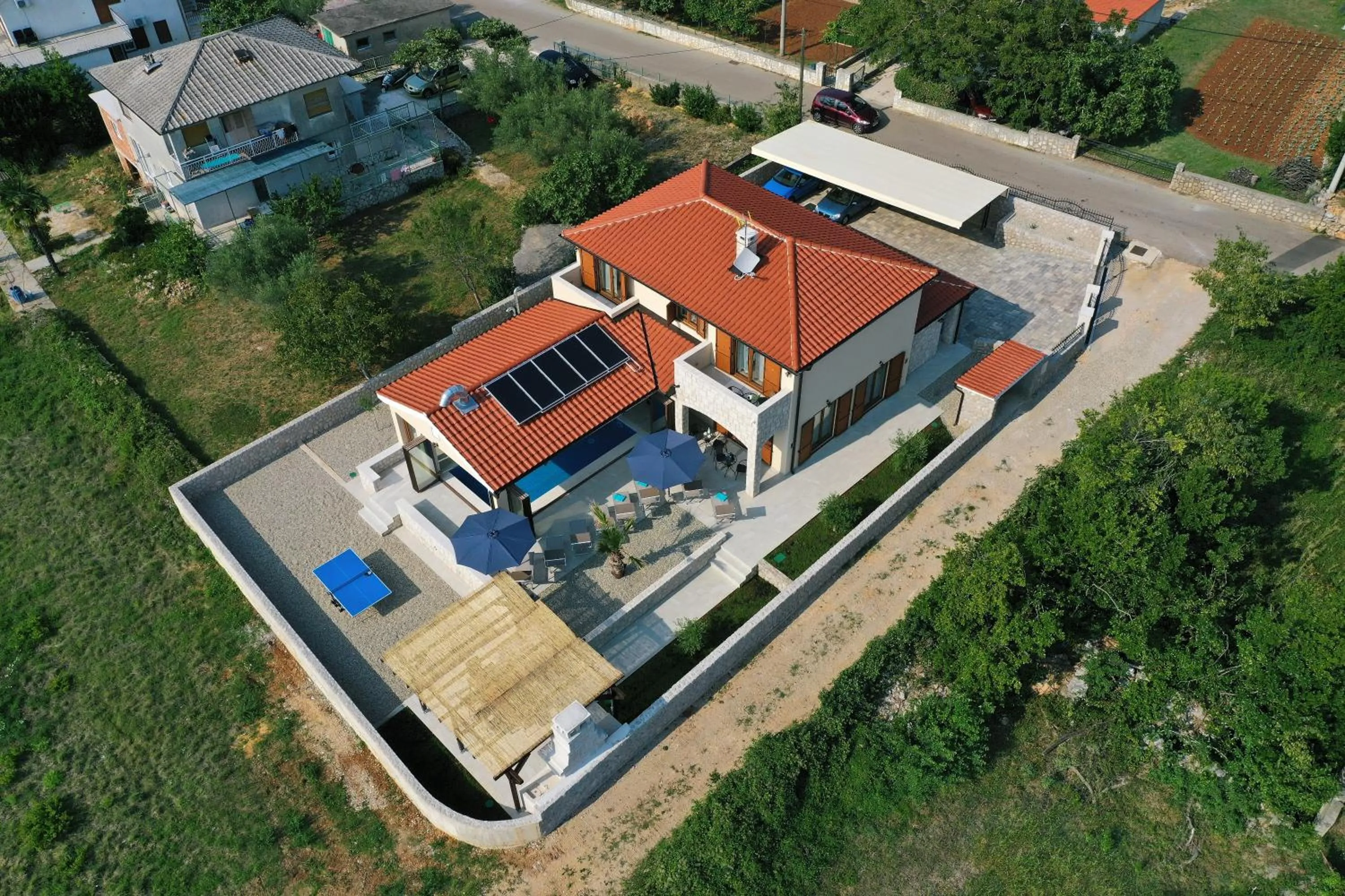 Property building in Villa Muskatel KRK -with heated covered pool