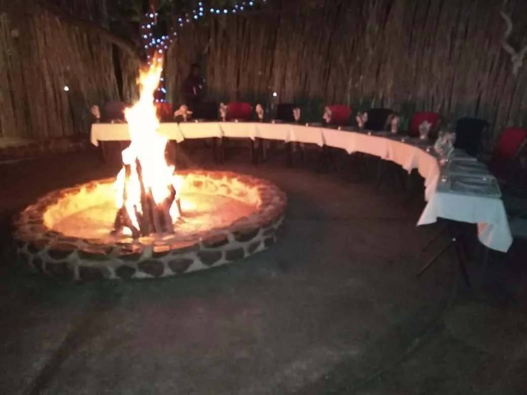 fireplace in Tidimalo Lodge