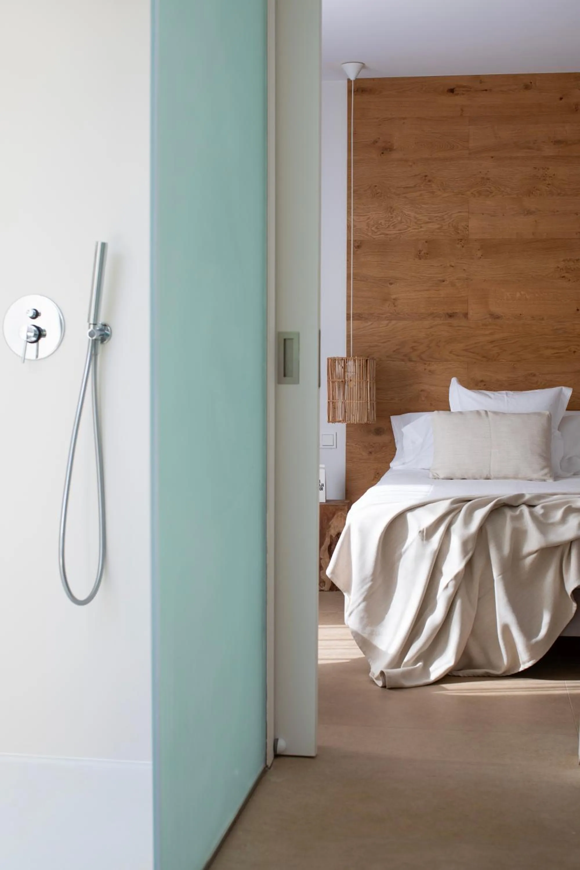 Shower, Bed in Can Jaume Private Villas by Ocean Drive