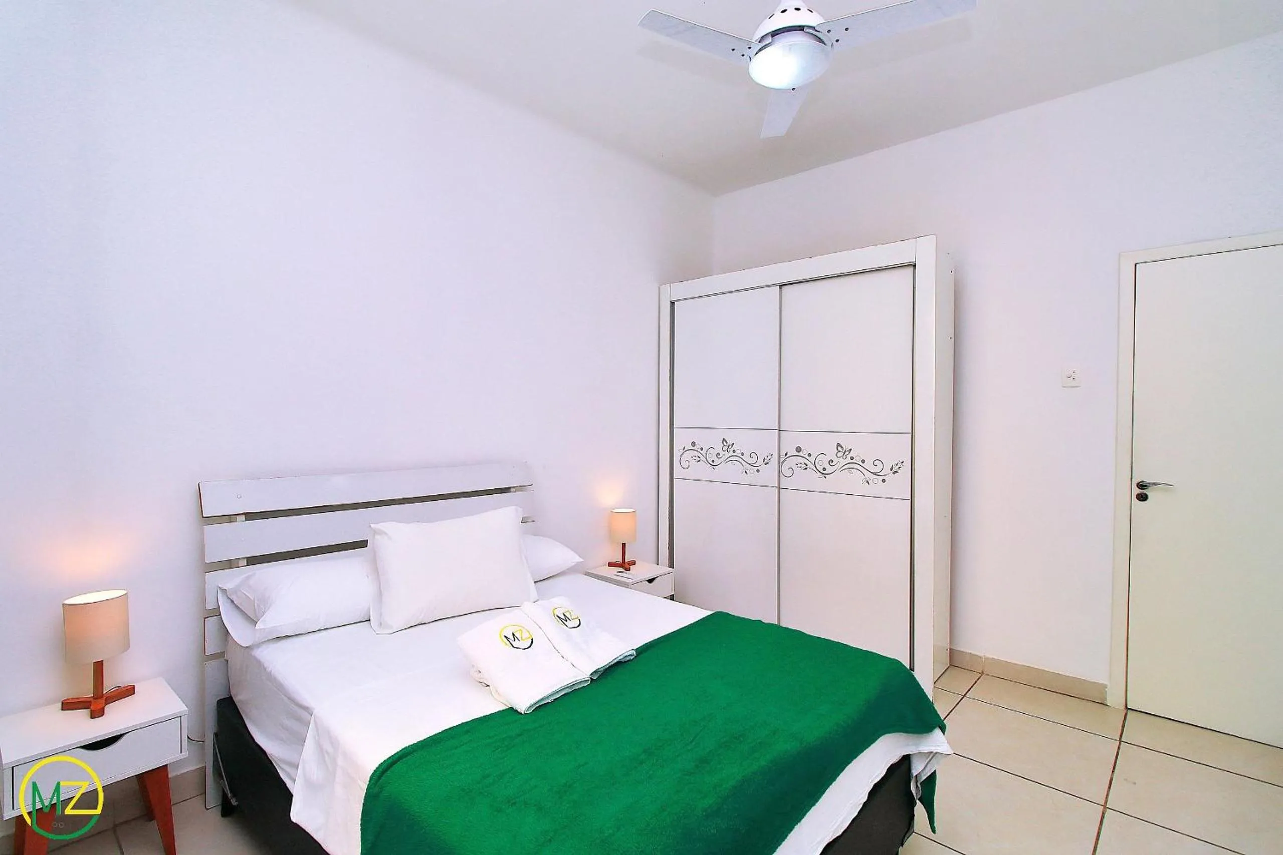 Bed in Ótimo 2 quartos na quadra da praia para 6 pessoas