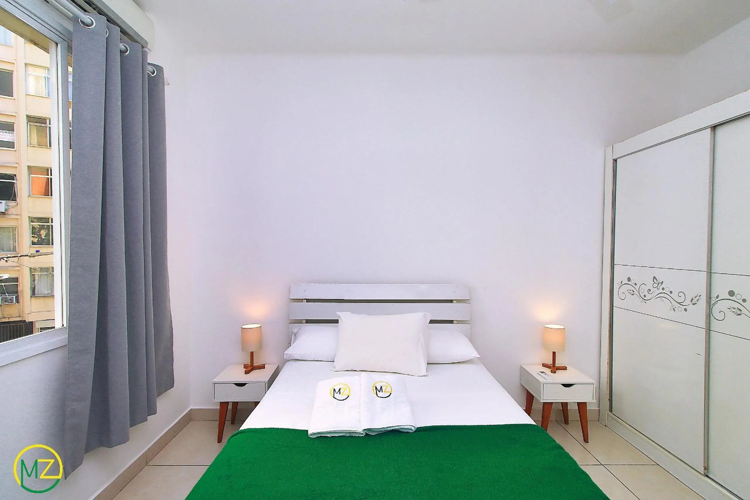 Bed in Ótimo 2 quartos na quadra da praia para 6 pessoas