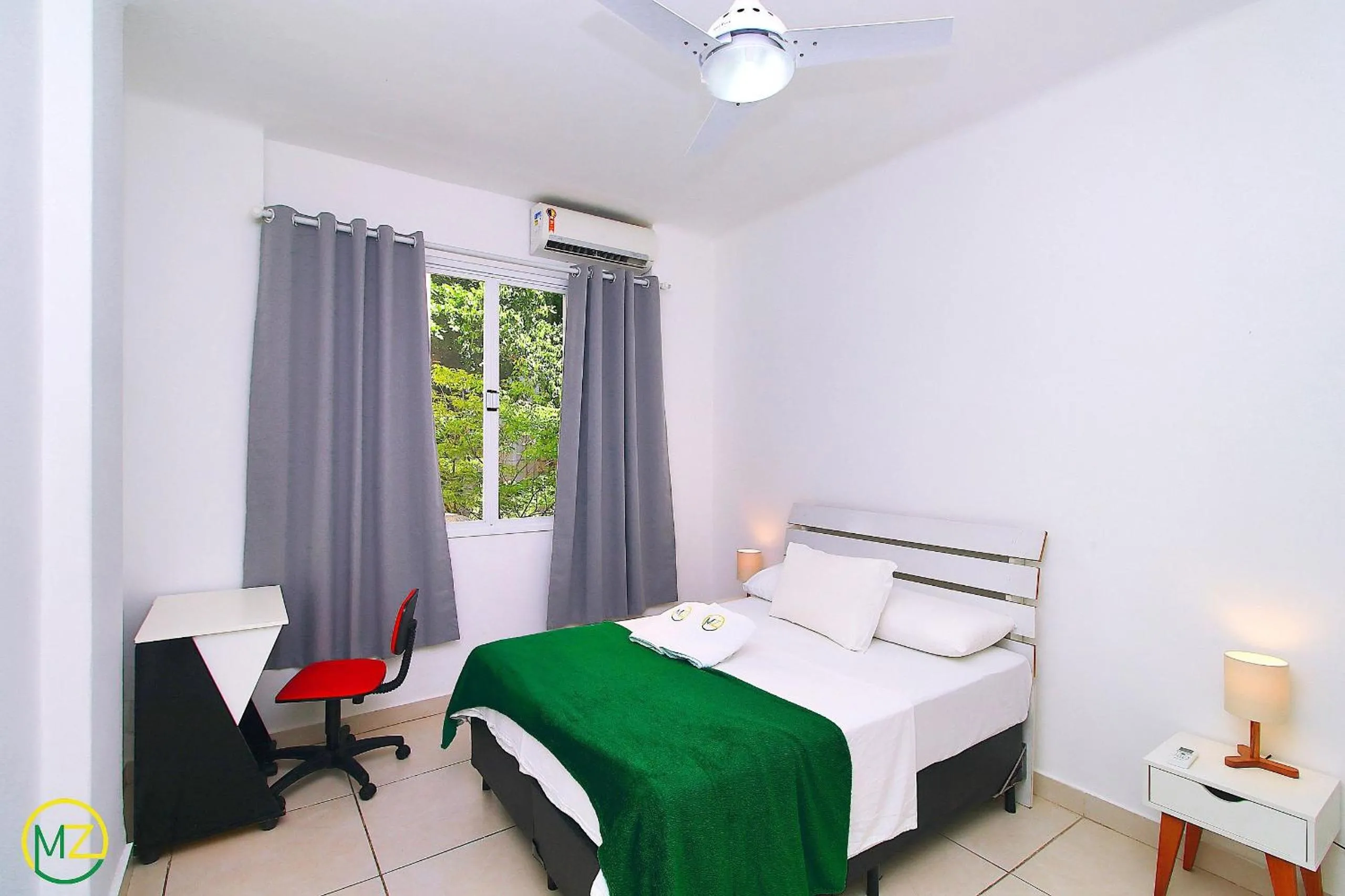 Bed in Ótimo 2 quartos na quadra da praia para 6 pessoas