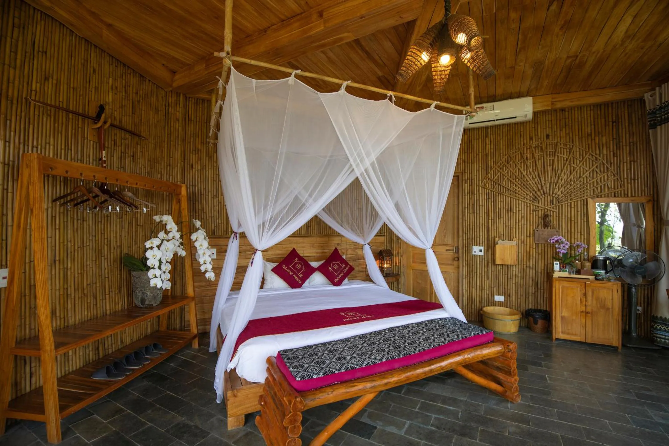 Bedroom, Bed in Pu Luong Natura