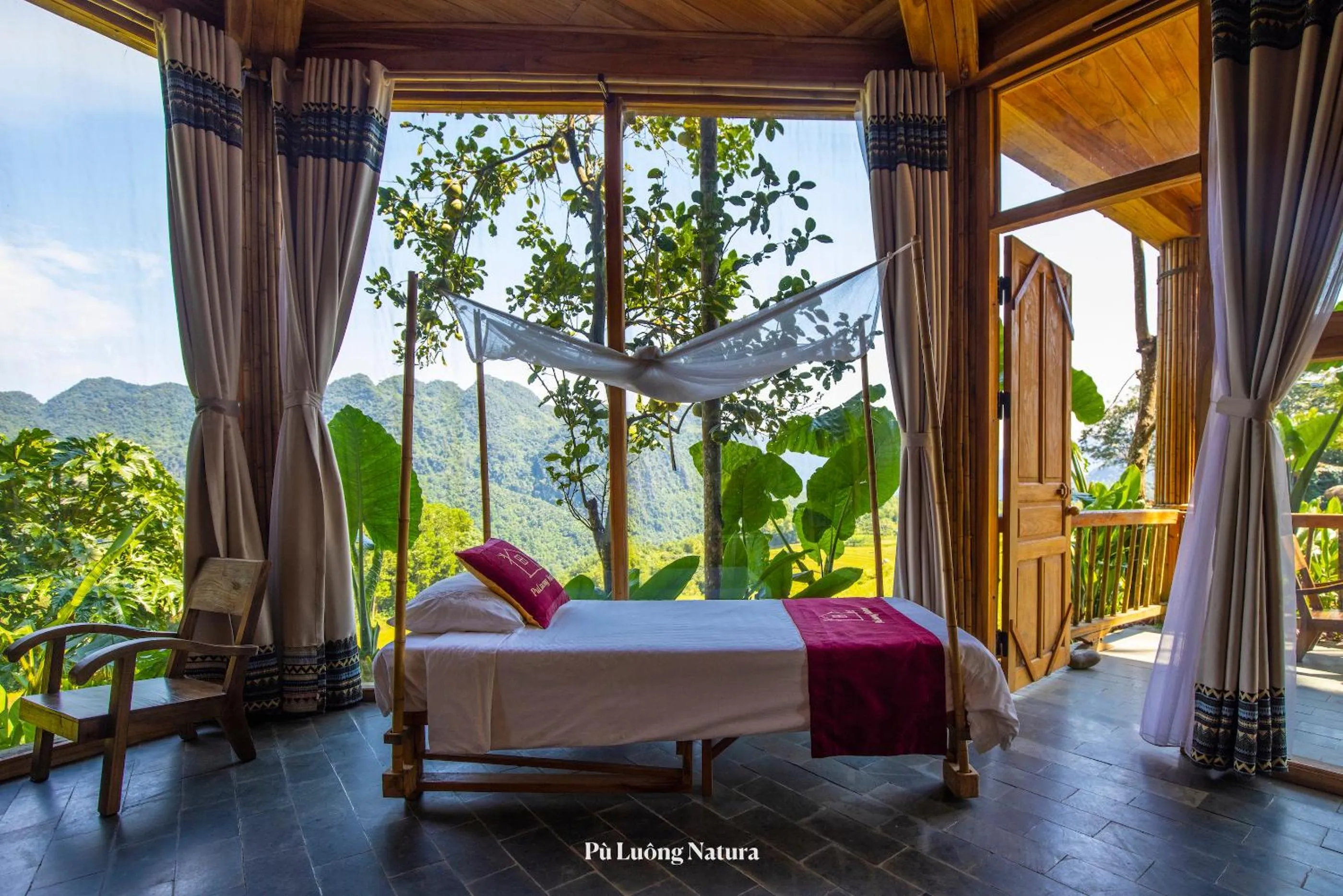 Bedroom, Bed in Pu Luong Natura