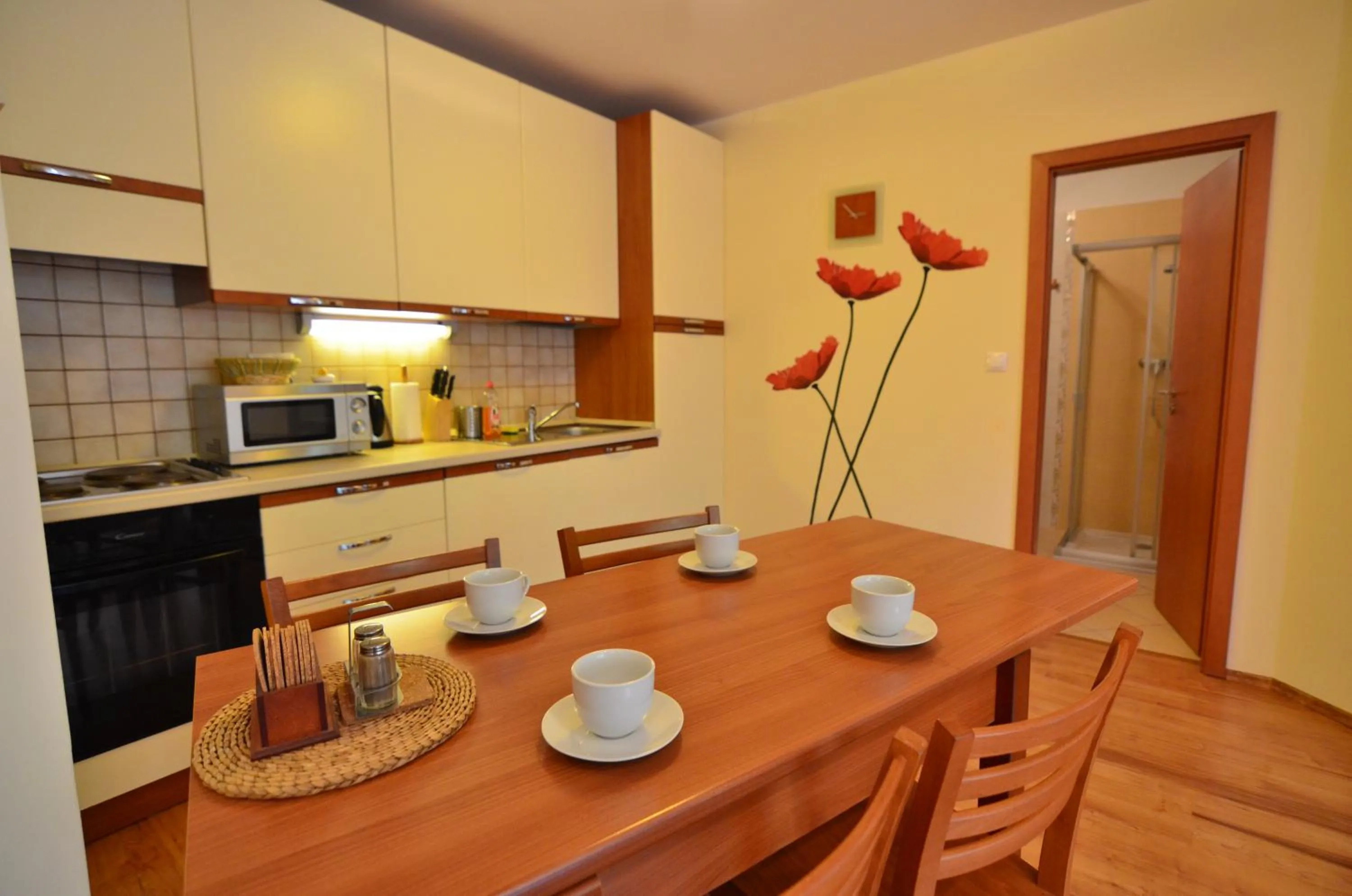 Kitchen or kitchenette in Apartmán KLAUDIA Tále