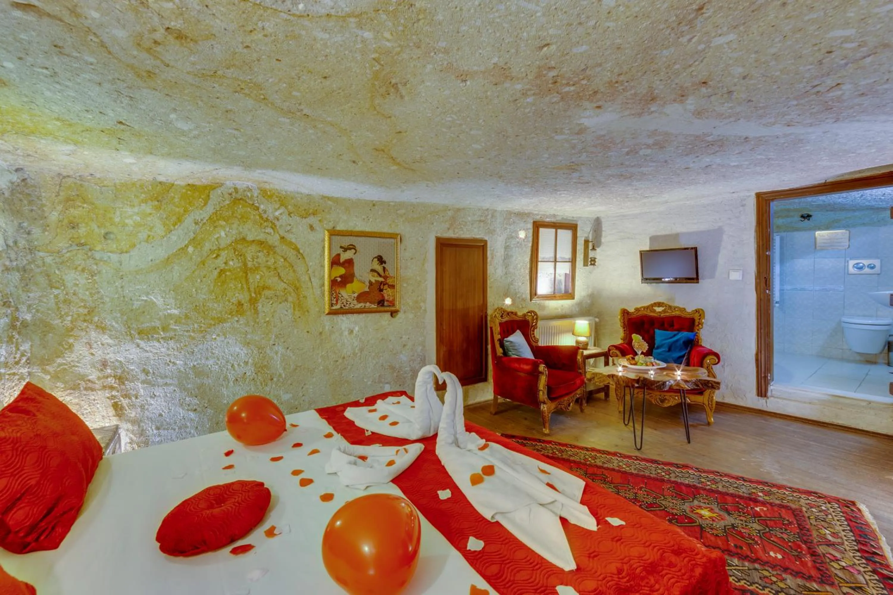 Bedroom, Bed in Cappadocia Abras Cave Hotel