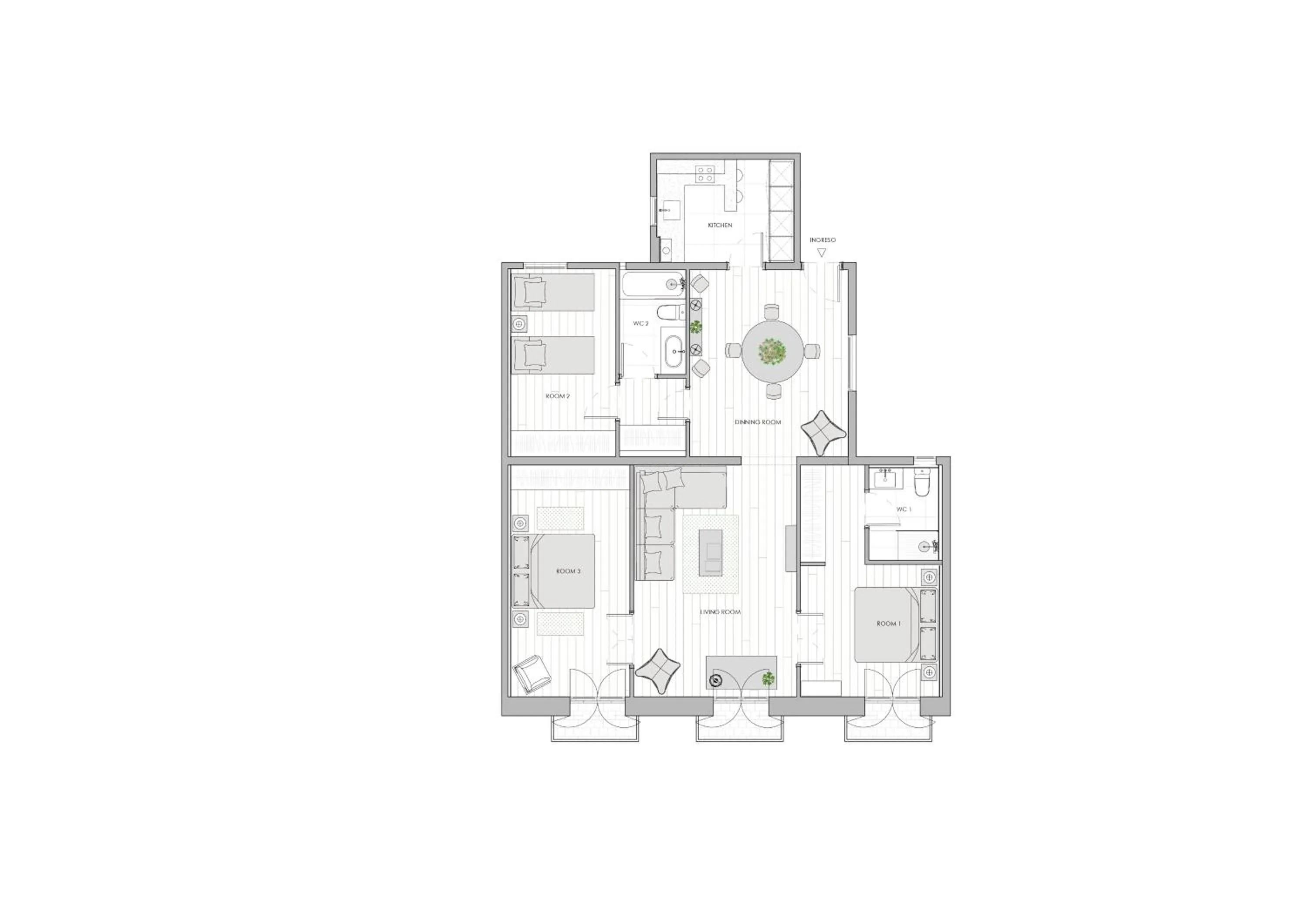 Floor plan in BCN Apartments 41