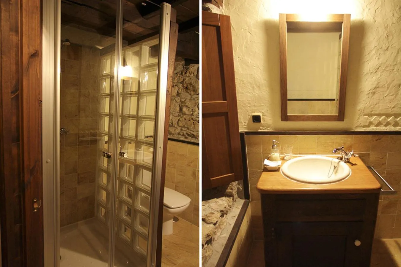 Shower in Hotel Rural Llerau