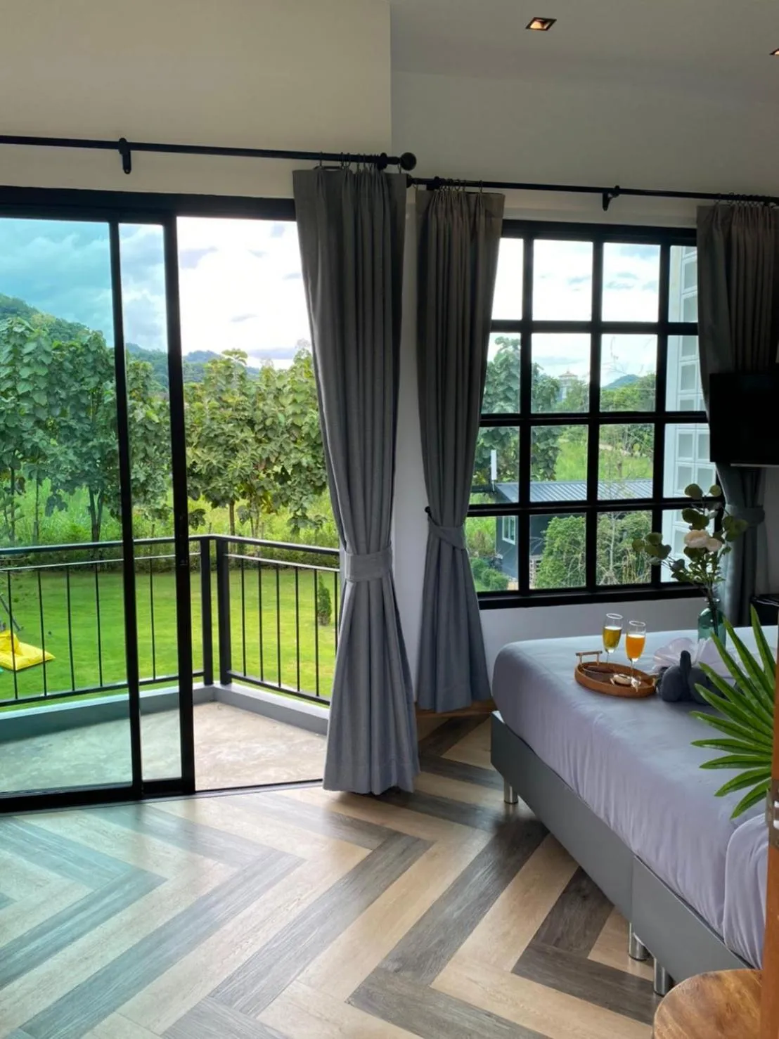 Garden view, Bed in Adoor hotel Khao Yai