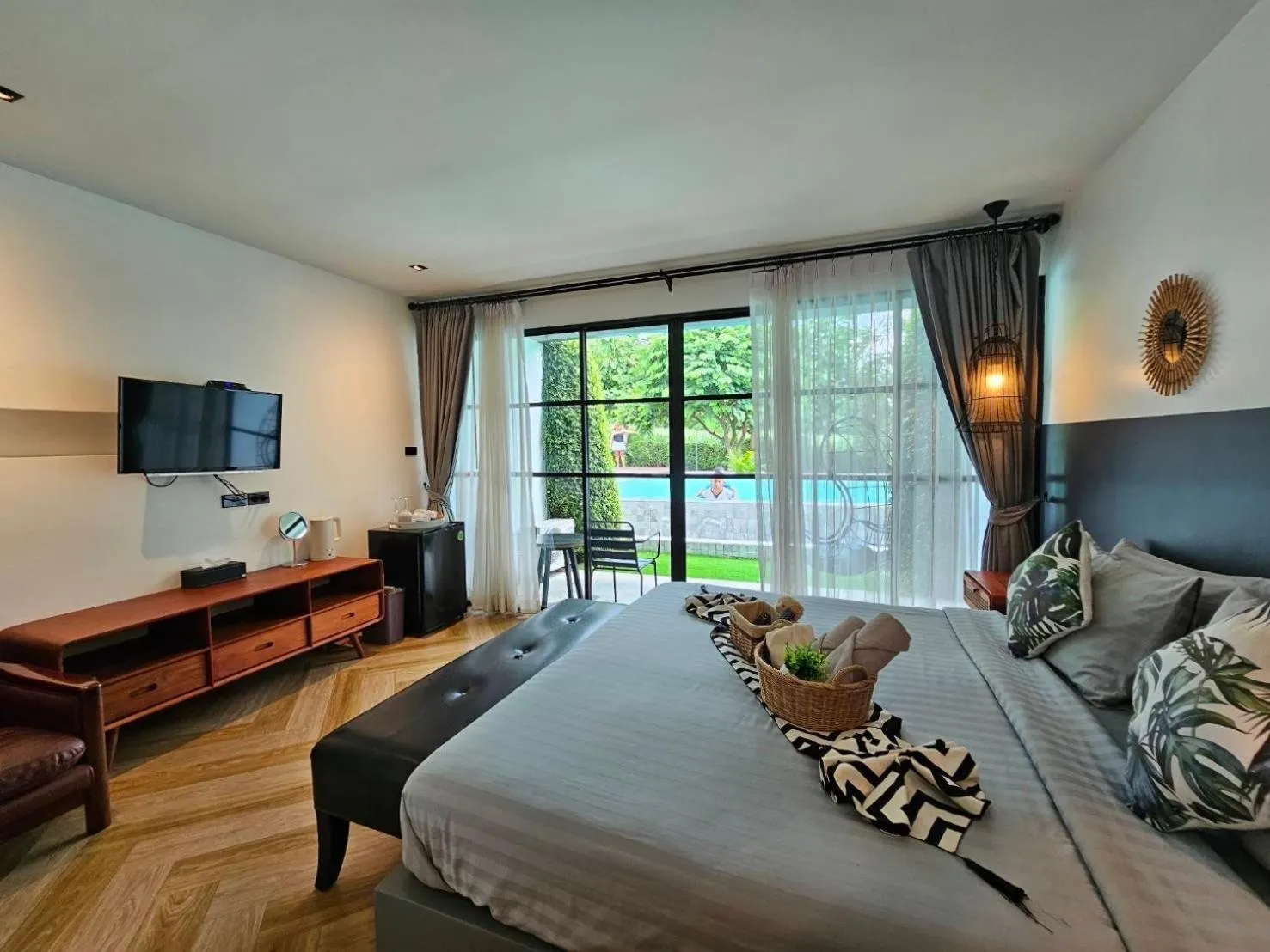 Bed in Adoor hotel Khao Yai