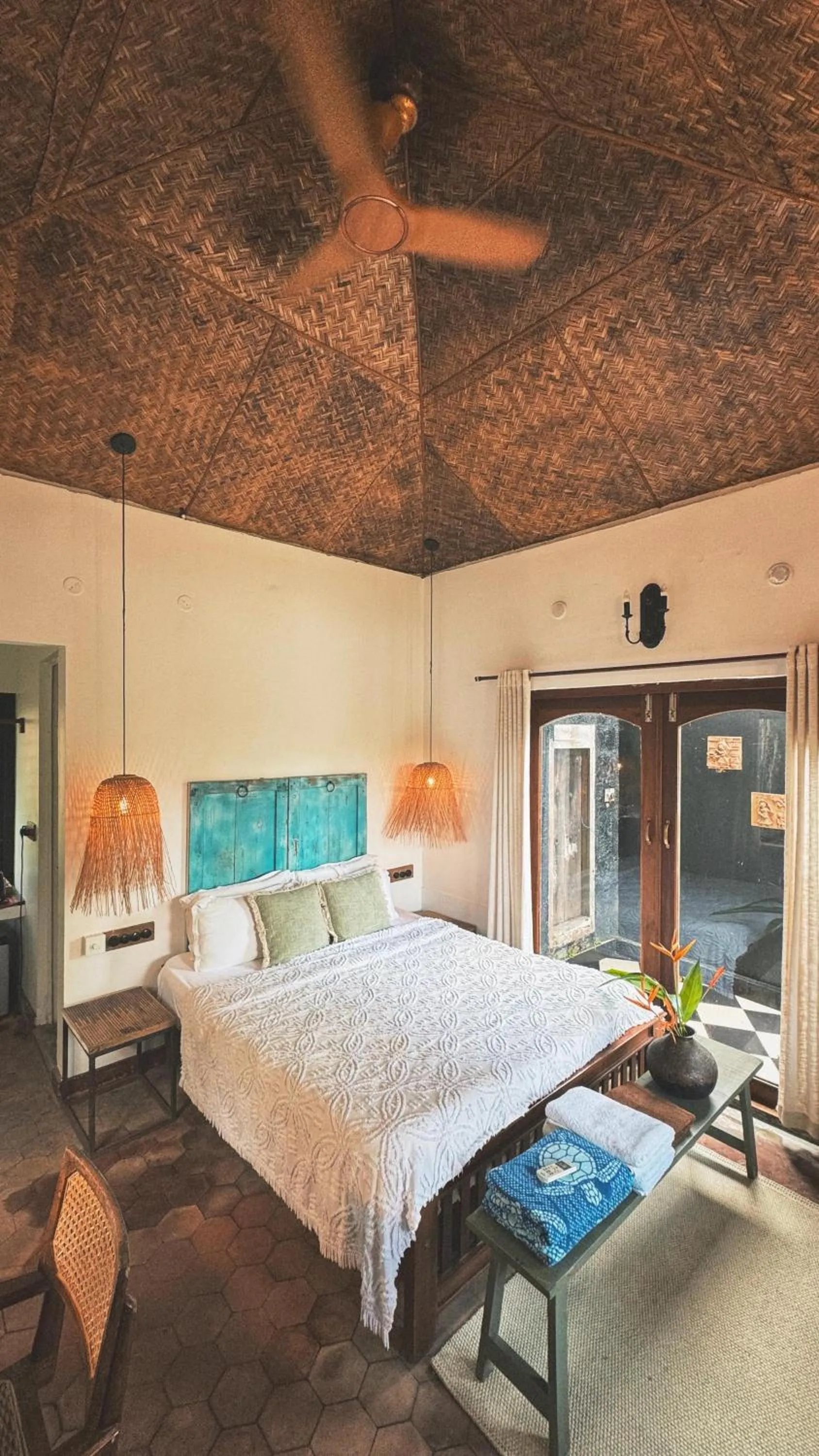 Bed in Sunsets and Palm Trees