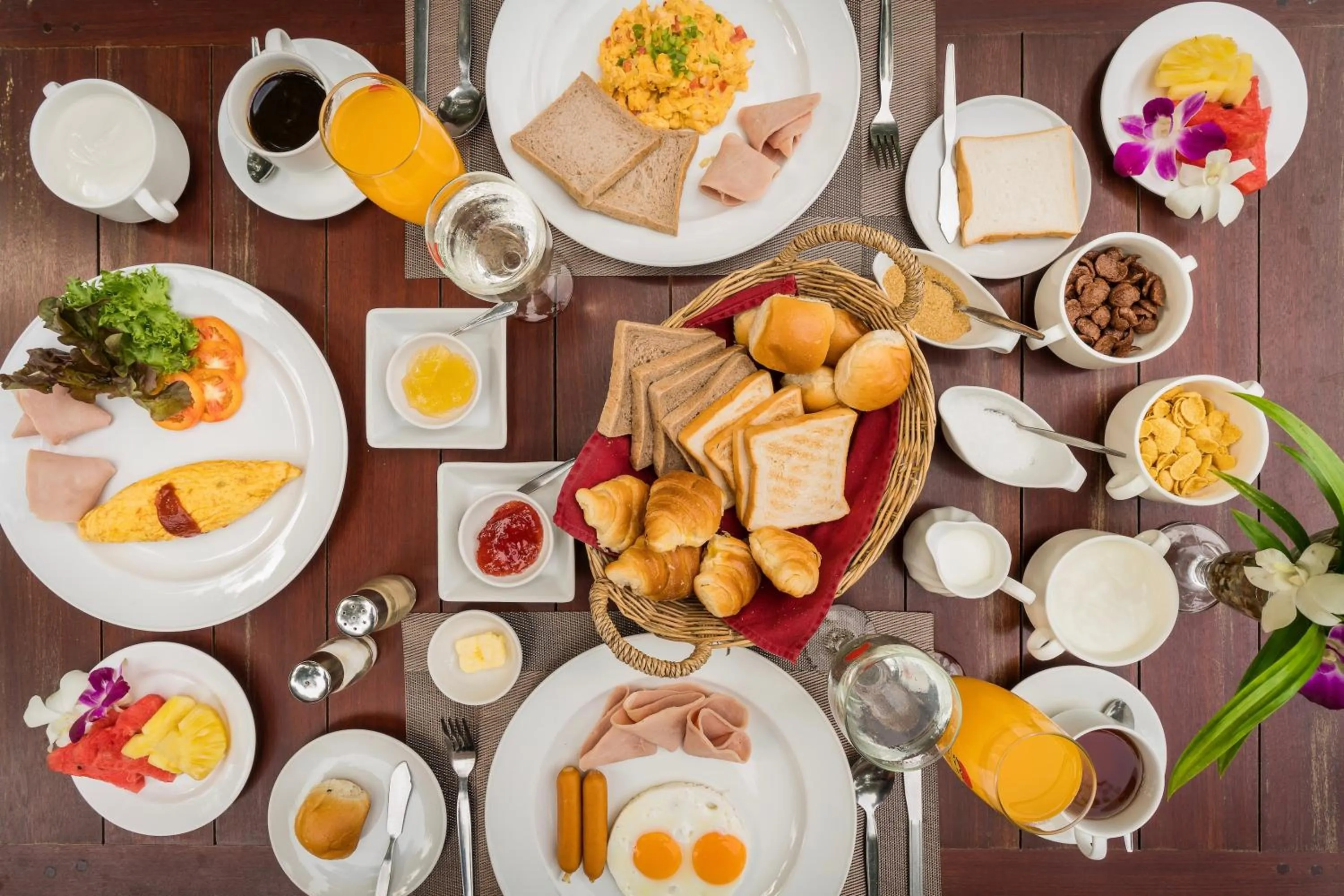 Buffet breakfast in Home Phutoey River Kwai Hotspring & Nature Resort