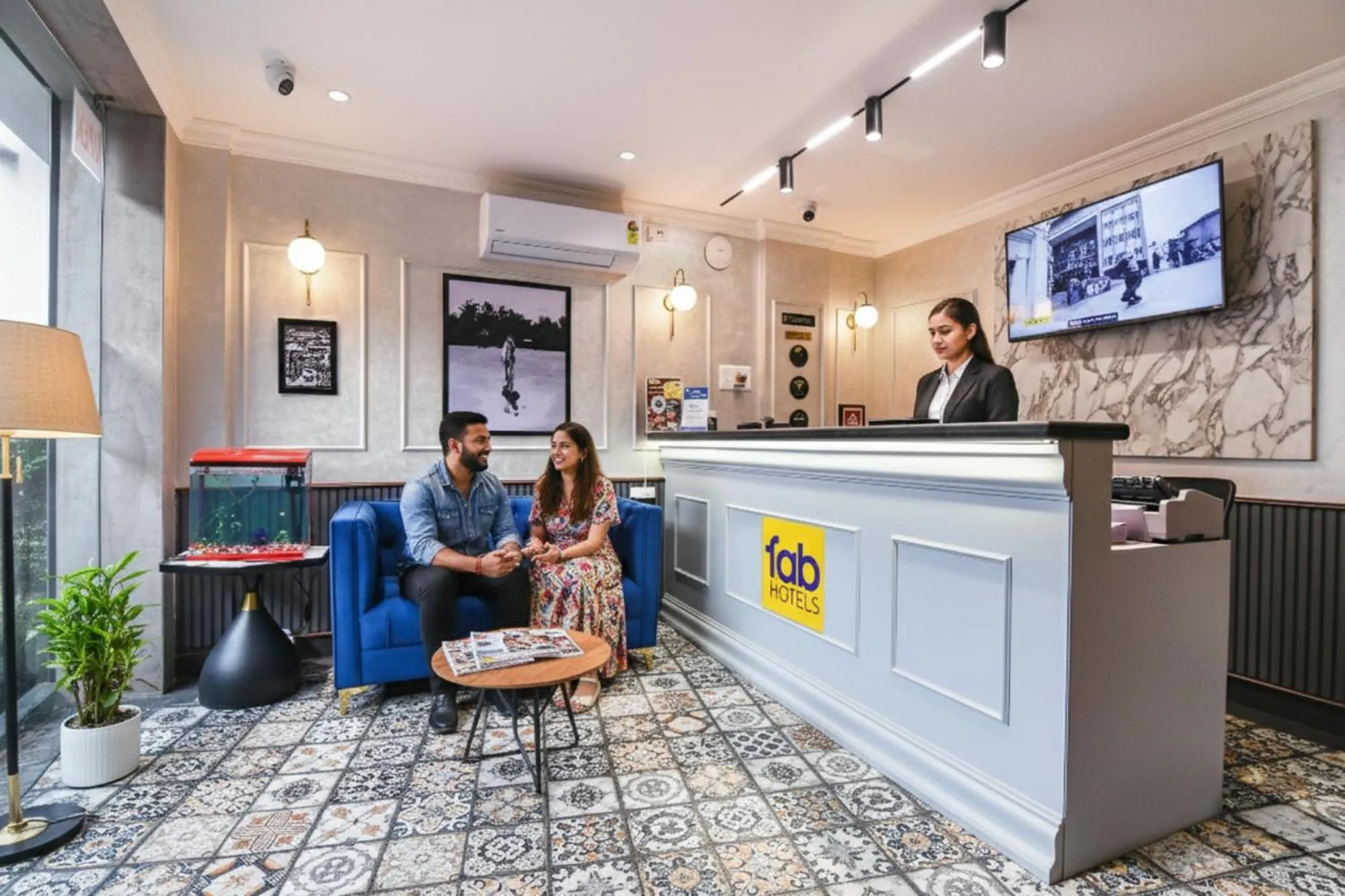 Lobby or reception in FabHotel Prime Swagatam International Chinar Park