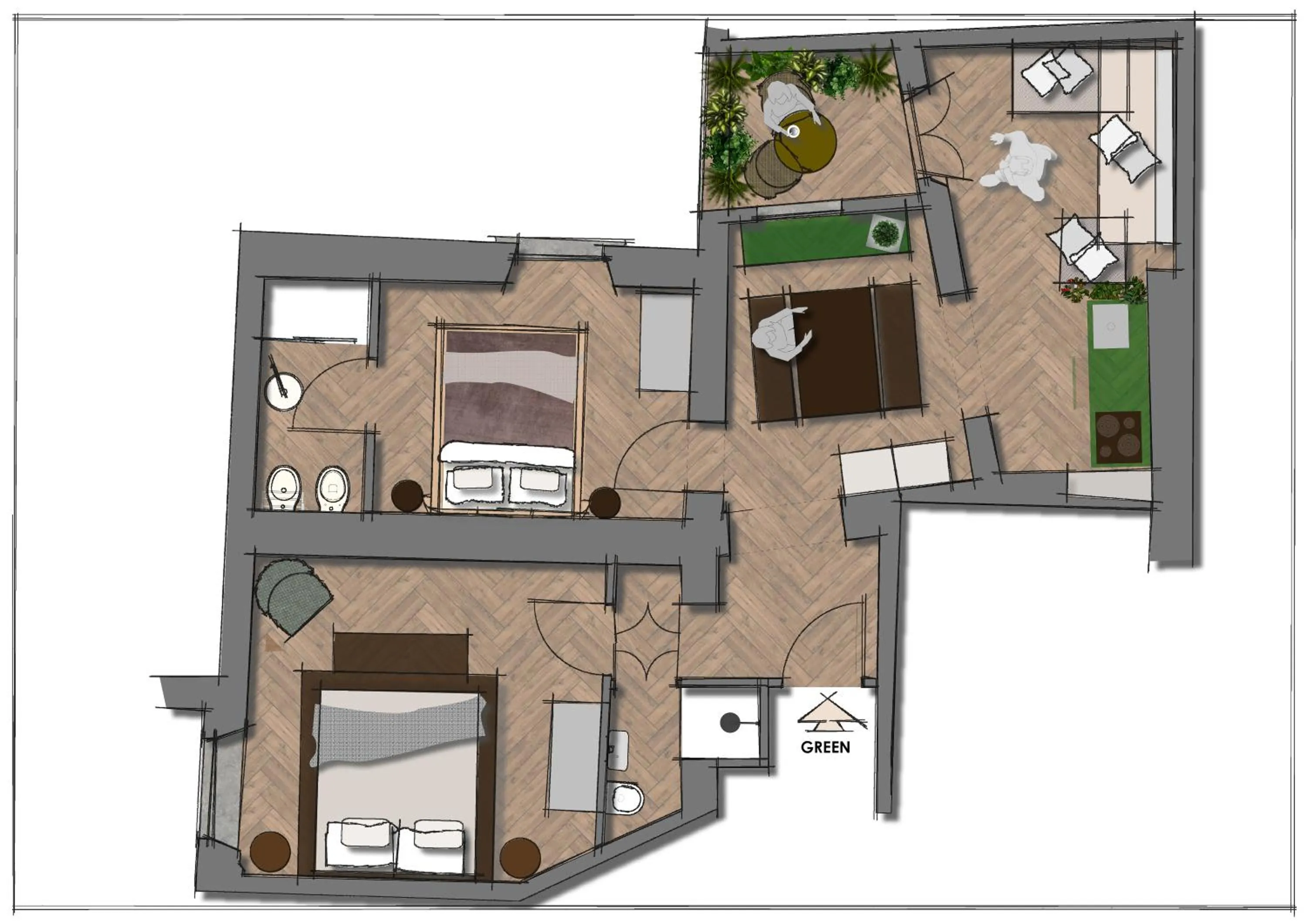 Floor plan in Oltrarno 1881 Apartments