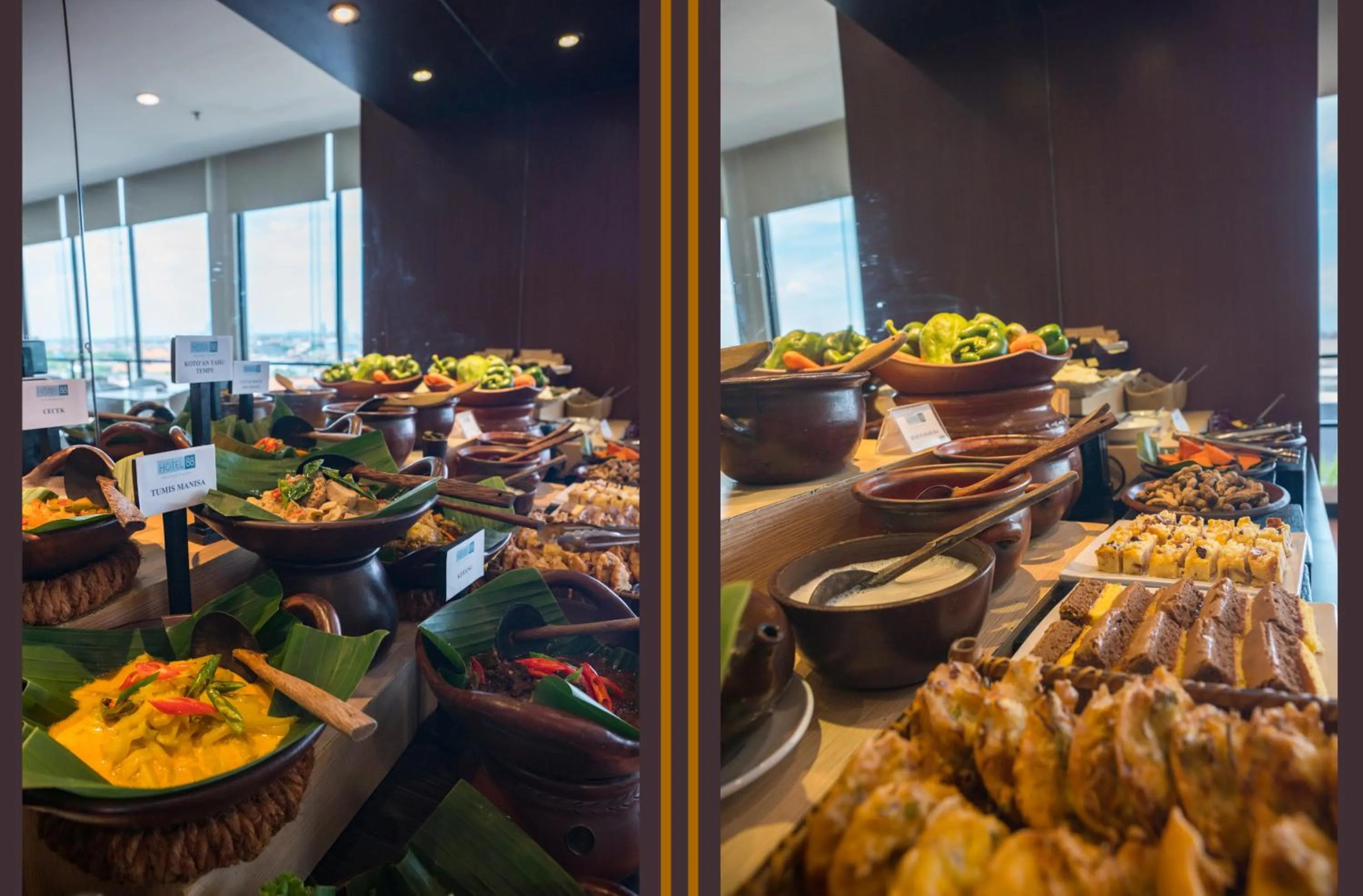 Asian breakfast in Hotel 88 Embong Malang Tunjungan Surabaya by WH - Breakfast with The Best View on The Highest Floor and Strategic Location in The City Center