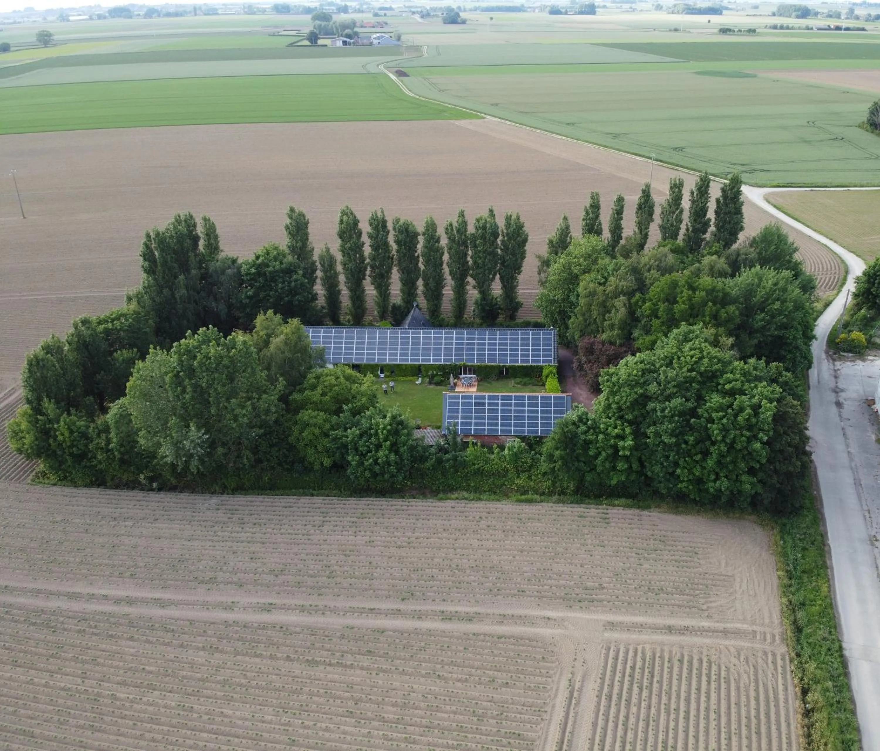 Bird's eye view in La Flandre entre plaine, mer et marais