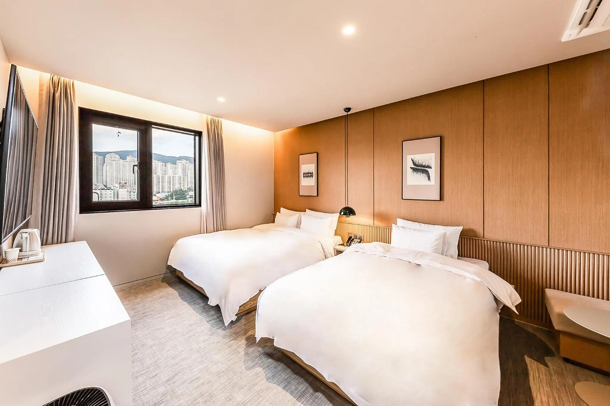 Bed in Brown-Dot Hotel Ulsan-Sincheon