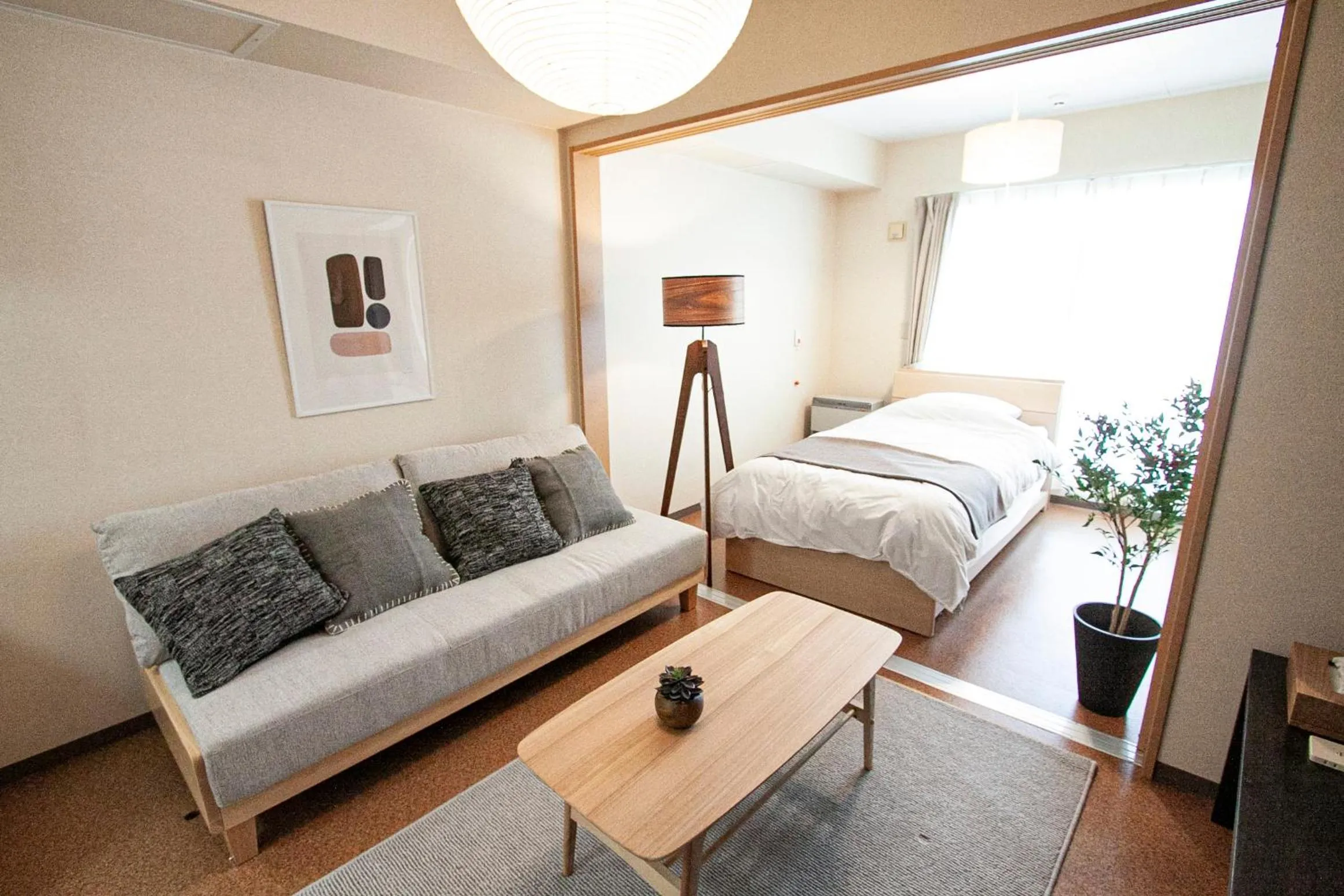 Photo of the whole room, Bed in UCHI Living Stay Otaru Suitengu