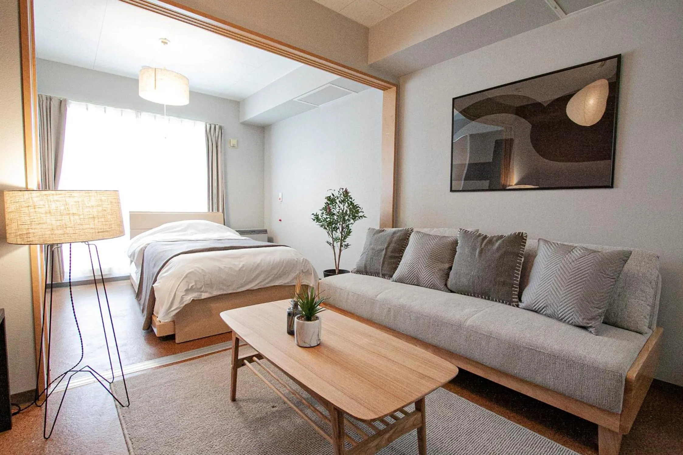 Photo of the whole room, Bed in UCHI Living Stay Otaru Suitengu