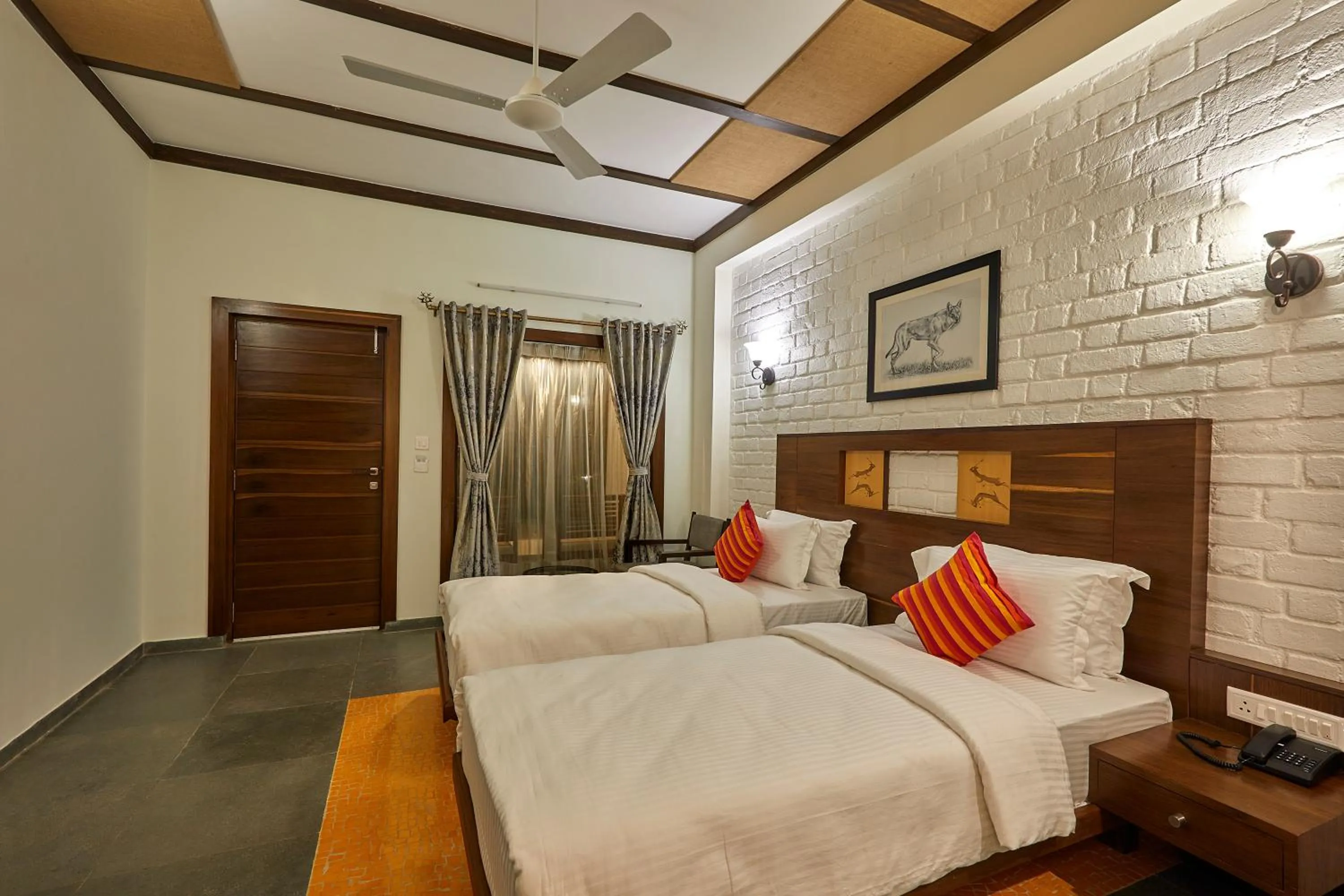 Bedroom, Bed in Blackbuck Safari Lodge Velavadar