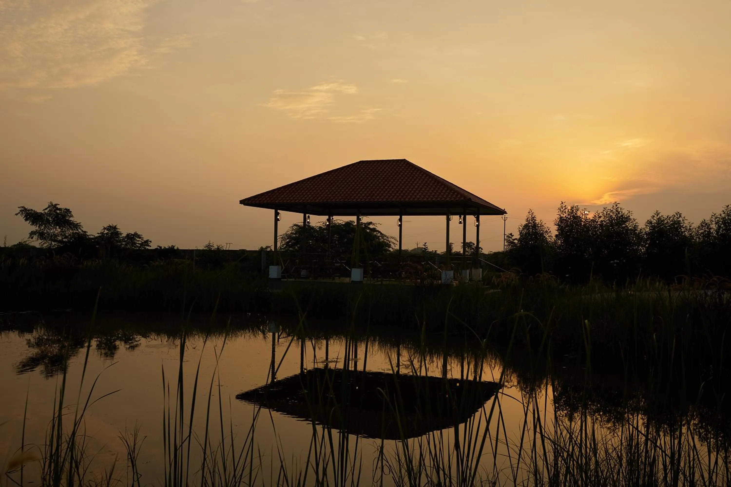 Sunset in Blackbuck Safari Lodge Velavadar