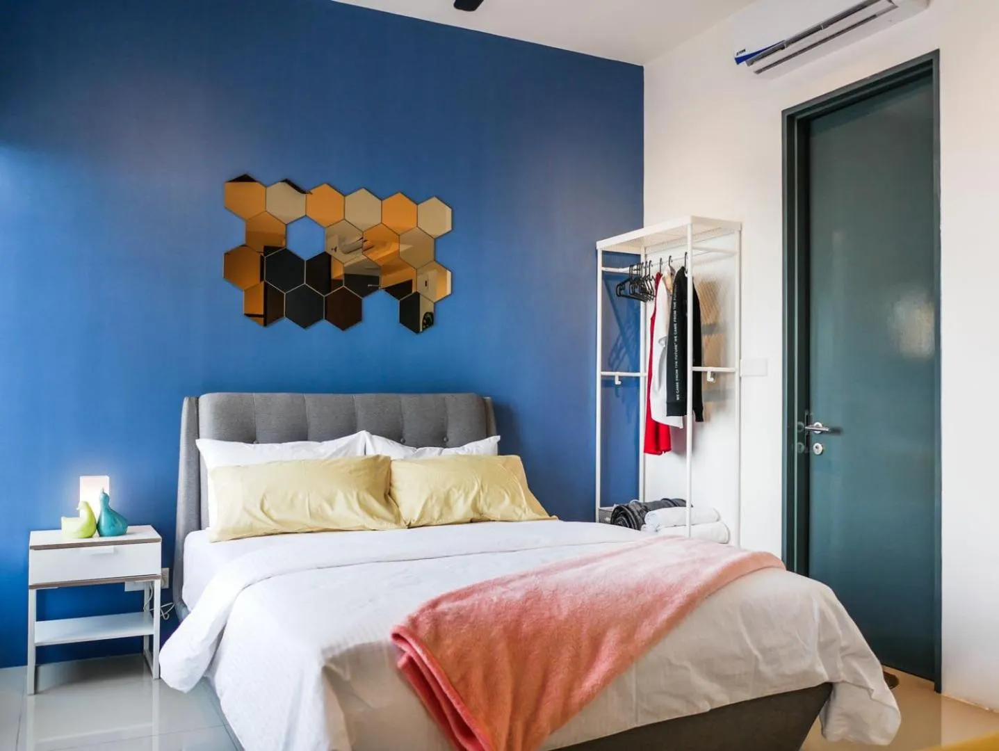 Bed in Tropicana 218 Macalister Studio with Seaview