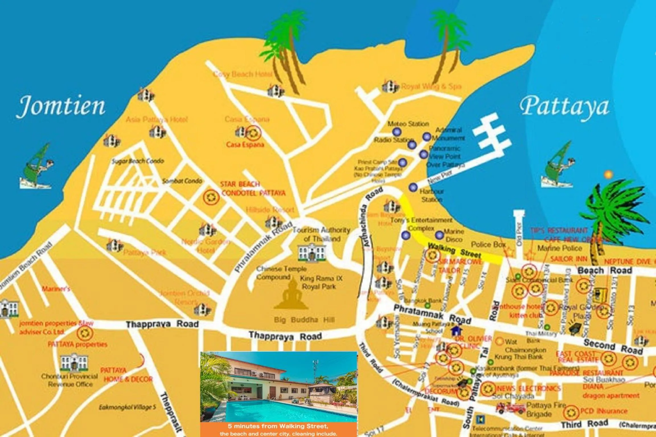 Nearby landmark in VIEWBOR VILLA - PATTAYA HOLIDAY HOUSE WALKING STREET 4 bedrooms