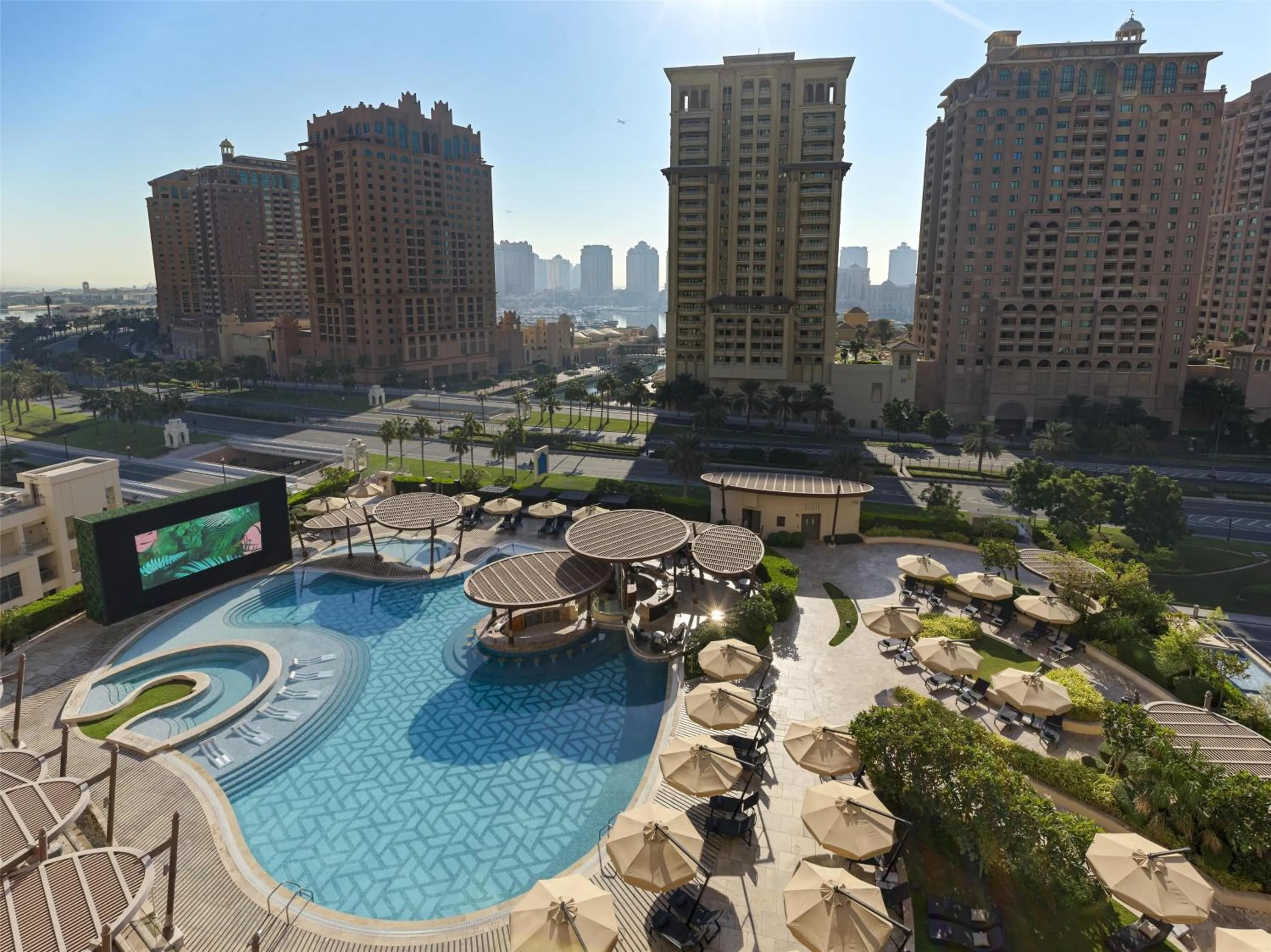 Pool view in Hilton Doha The Pearl