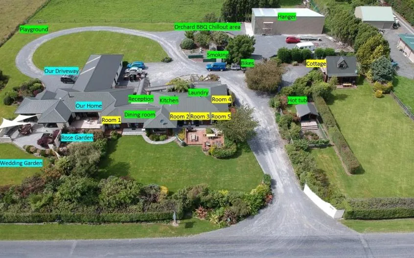 Bird's eye view in Te Mahuru Retreat